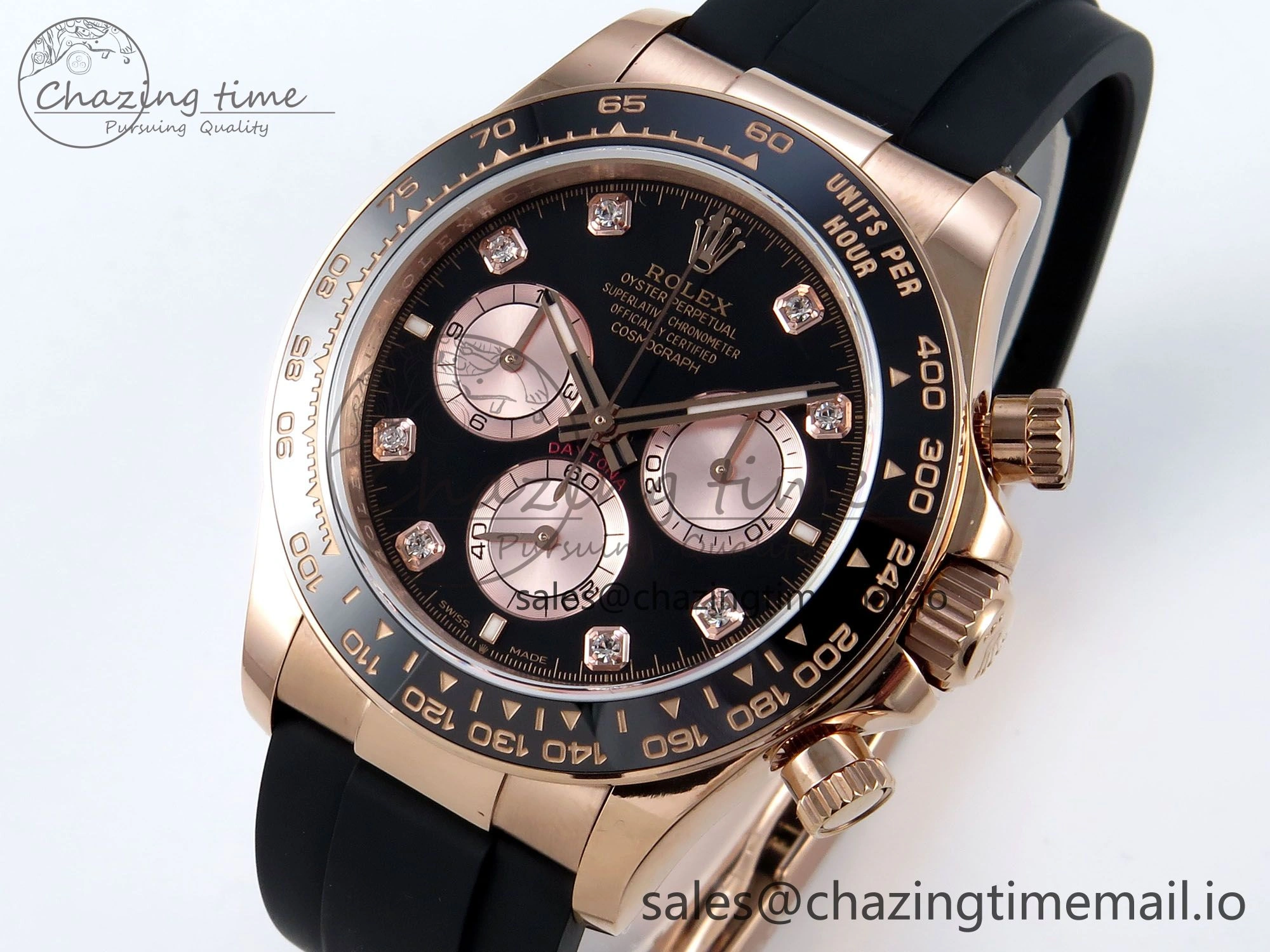 Daytona 126515 QF 1:1 Best Edition Black RG Diamonds Dial on Oysterflex Strap SH4131 V5