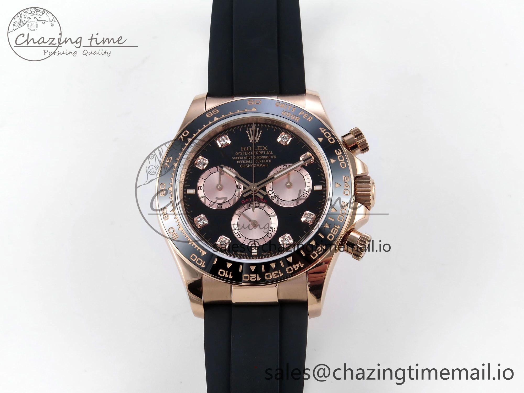 Daytona 126515 QF 1:1 Best Edition Black RG Diamonds Dial on Oysterflex Strap SH4131 V5