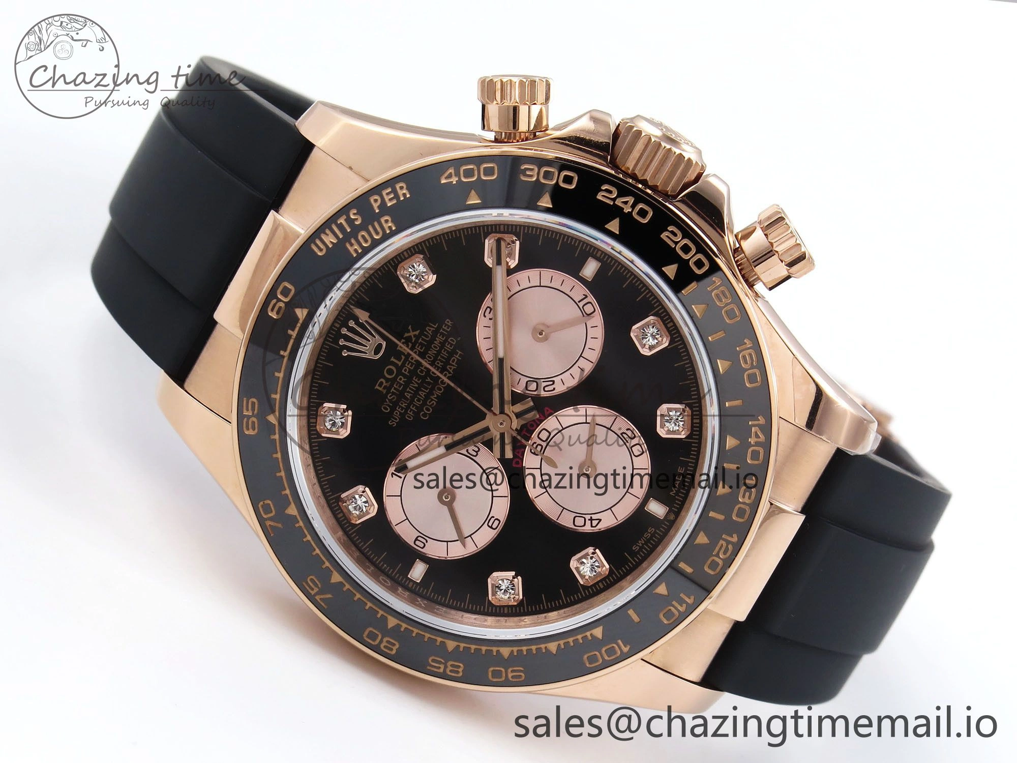 Daytona 126515 QF 1:1 Best Edition Black RG Diamonds Dial on Oysterflex Strap SH4131 V5