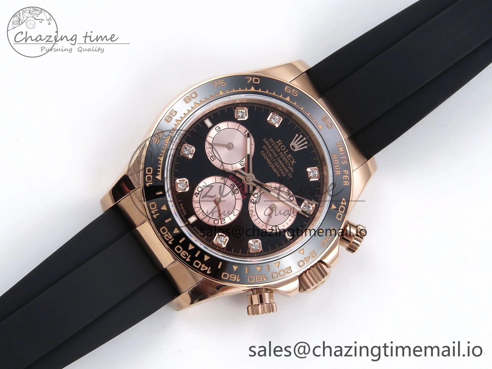 Daytona 126515 QF 1:1 Best Edition Black RG Diamonds Dial on Oysterflex Strap SH4131 V5