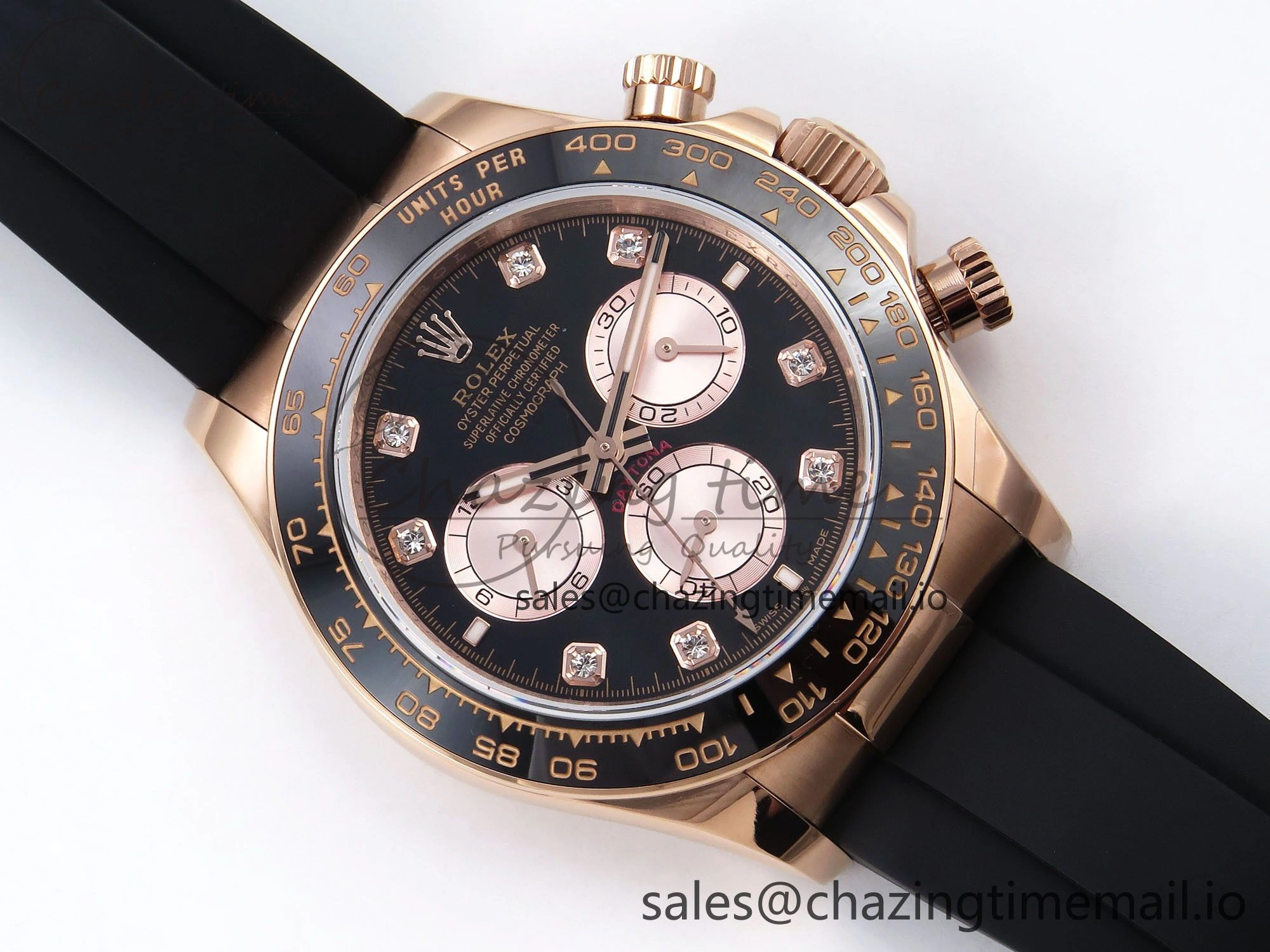 Daytona 126515 QF 1:1 Best Edition Black RG Diamonds Dial on Oysterflex Strap SH4131 V5