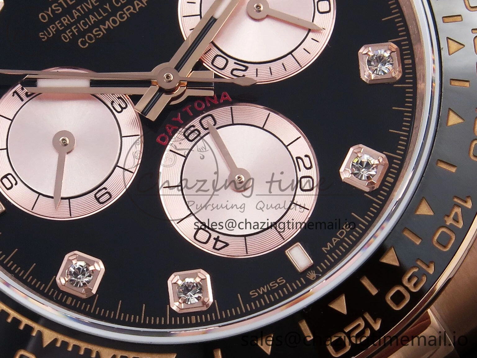 Daytona 126515 QF 1:1 Best Edition Black RG Diamonds Dial on Oysterflex Strap SH4131 V5