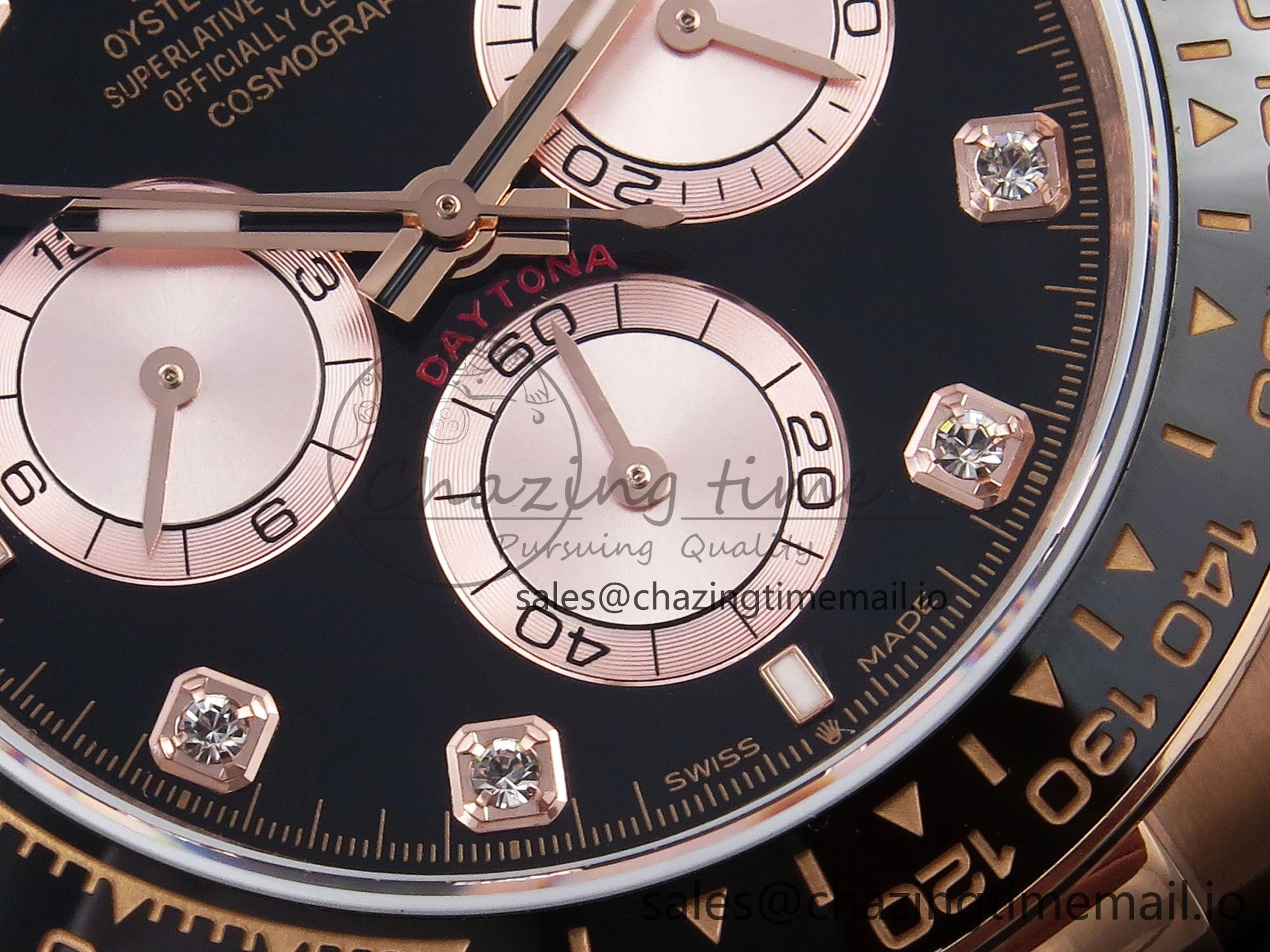 Daytona 126515 QF 1:1 Best Edition Black RG Diamonds Dial on Oysterflex Strap SH4131 V5