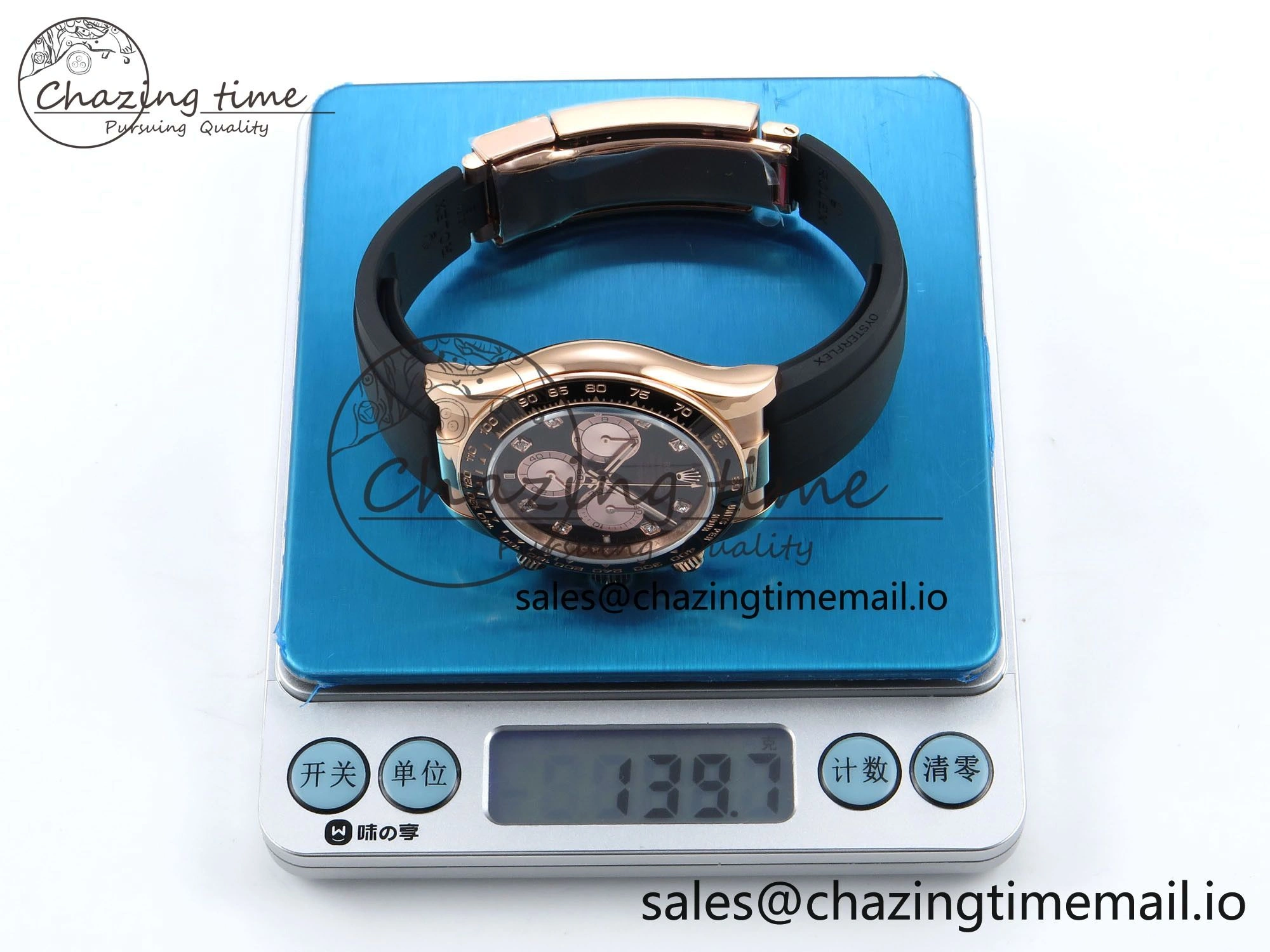 Daytona 126515 QF 1:1 Best Edition Black RG Diamonds Dial on Oysterflex Strap SH4131 V6（Gain Weight）