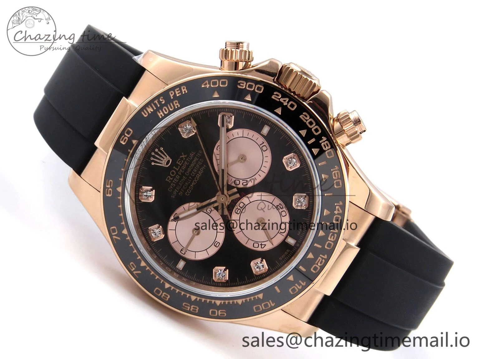 Daytona 126515 QF 1:1 Best Edition Black RG Diamonds Dial on Oysterflex Strap SH4131 V6（Gain Weight）