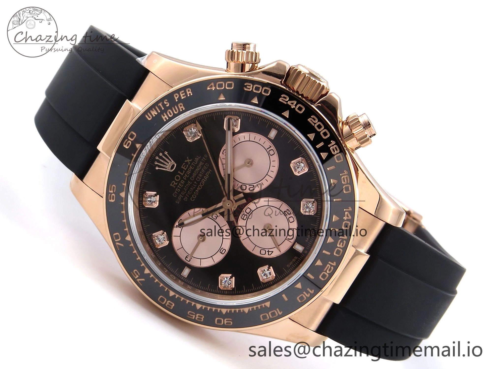 Daytona 126515 QF 1:1 Best Edition Black RG Diamonds Dial on Oysterflex Strap SH4131 V6（Gain Weight）