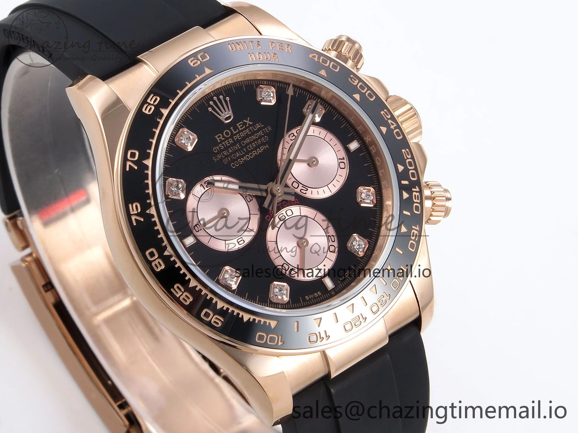 Daytona 126515 QF 1:1 Best Edition Black RG Diamonds Dial on Oysterflex Strap SH4131 V6（Gain Weight）