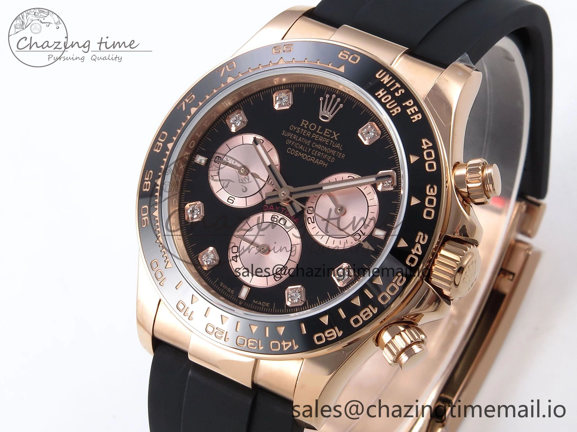Daytona 126515 QF 1:1 Best Edition Black RG Diamonds Dial on Oysterflex Strap SH4131 V6（Gain Weight）