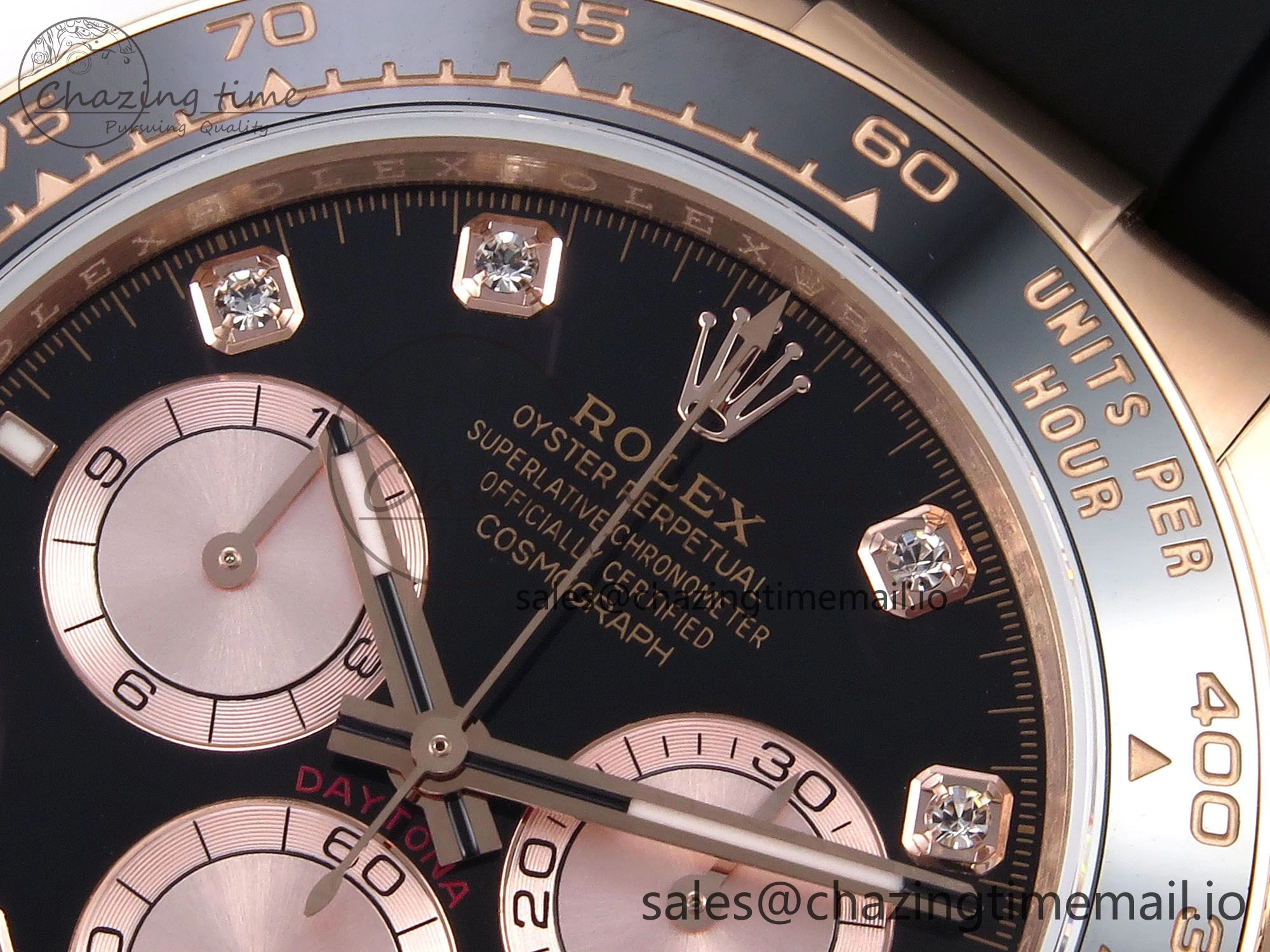 Daytona 126515 QF 1:1 Best Edition Black RG Diamonds Dial on Oysterflex Strap SH4131 V6（Gain Weight）