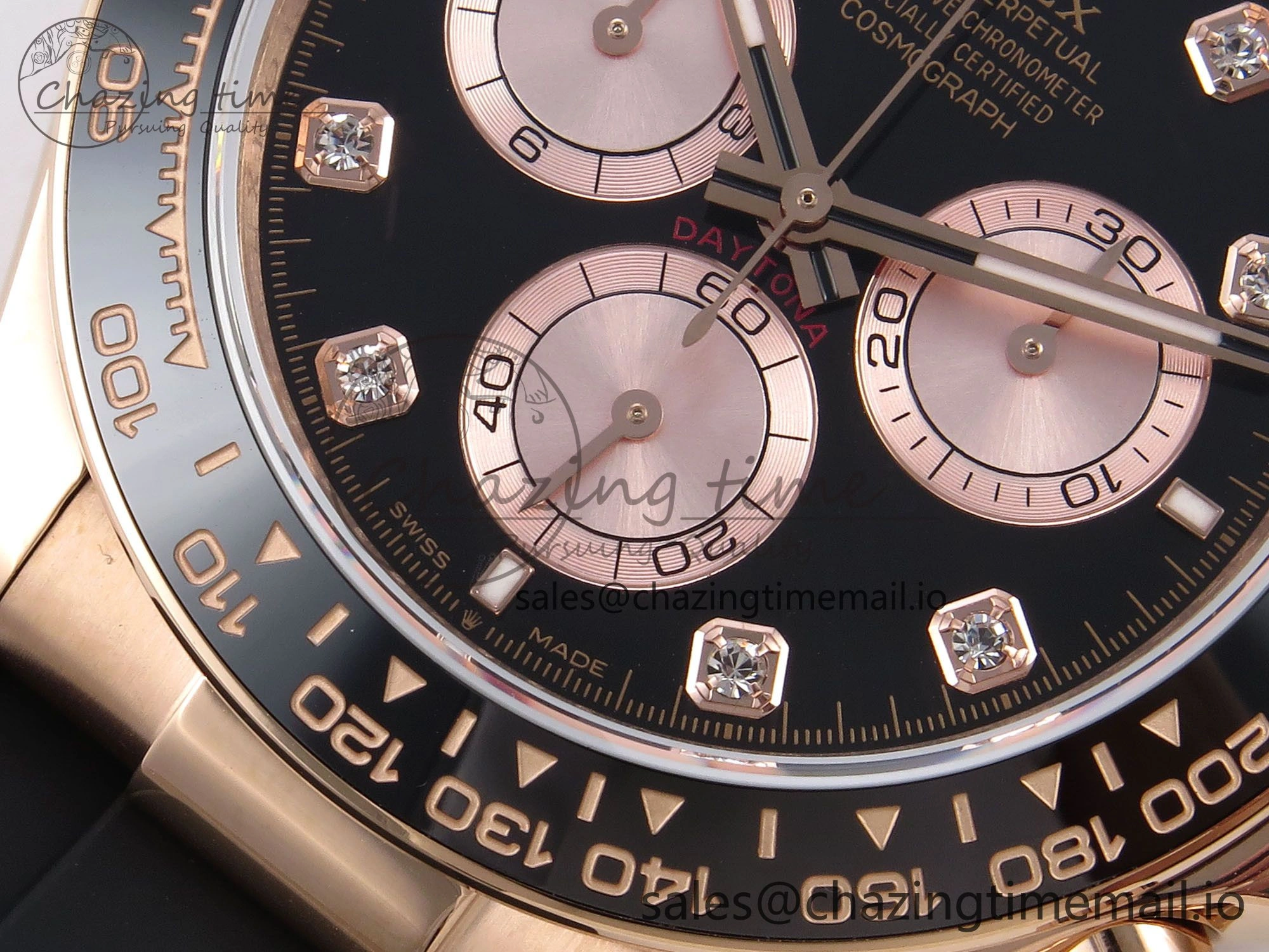 Daytona 126515 QF 1:1 Best Edition Black RG Diamonds Dial on Oysterflex Strap SH4131 V6（Gain Weight）
