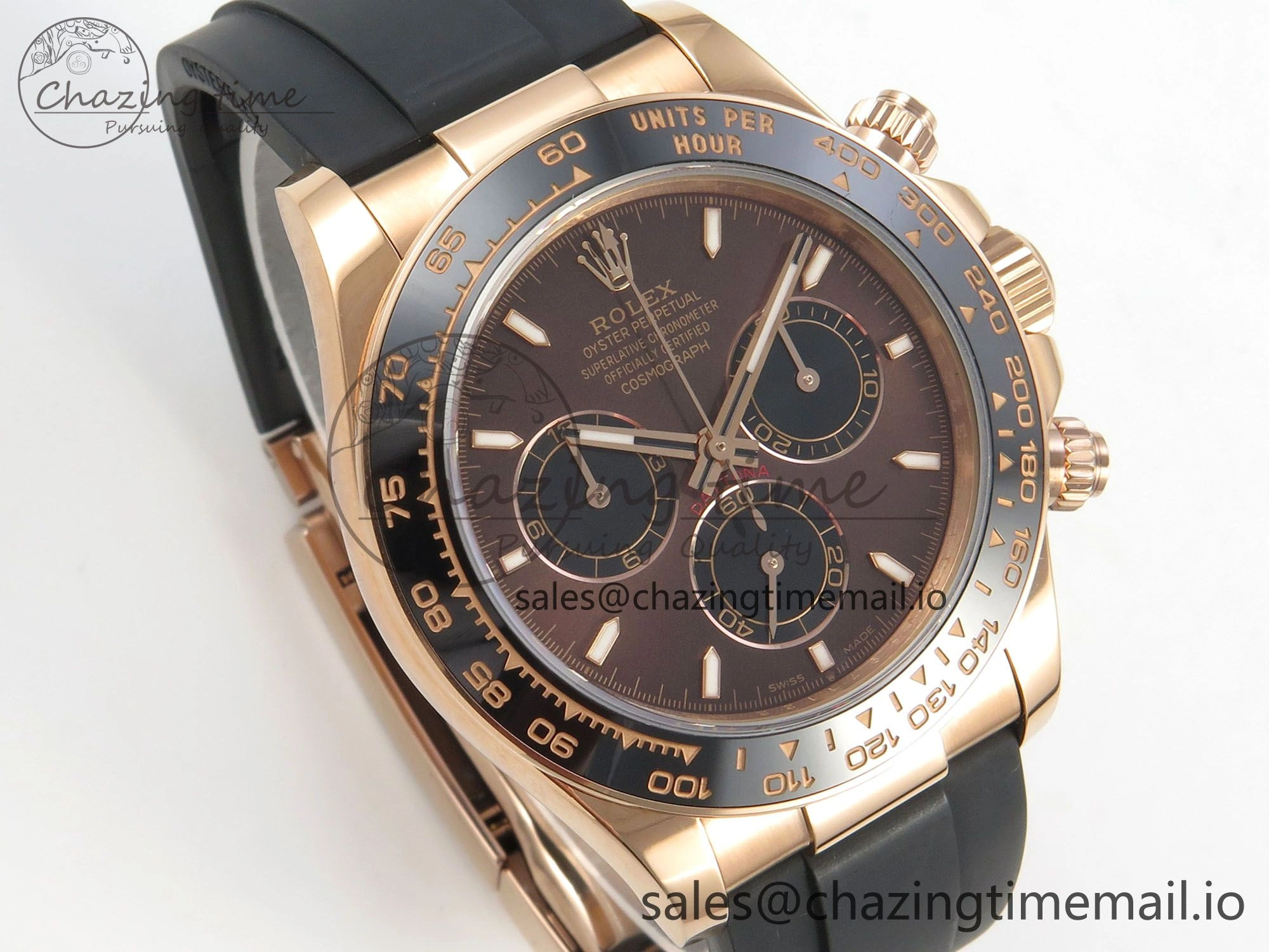 Daytona 126515 QF 1:1 Best Edition Brown Dial Stick Markers On Oystlerflex strap SH4131 V6（Gain Weight）