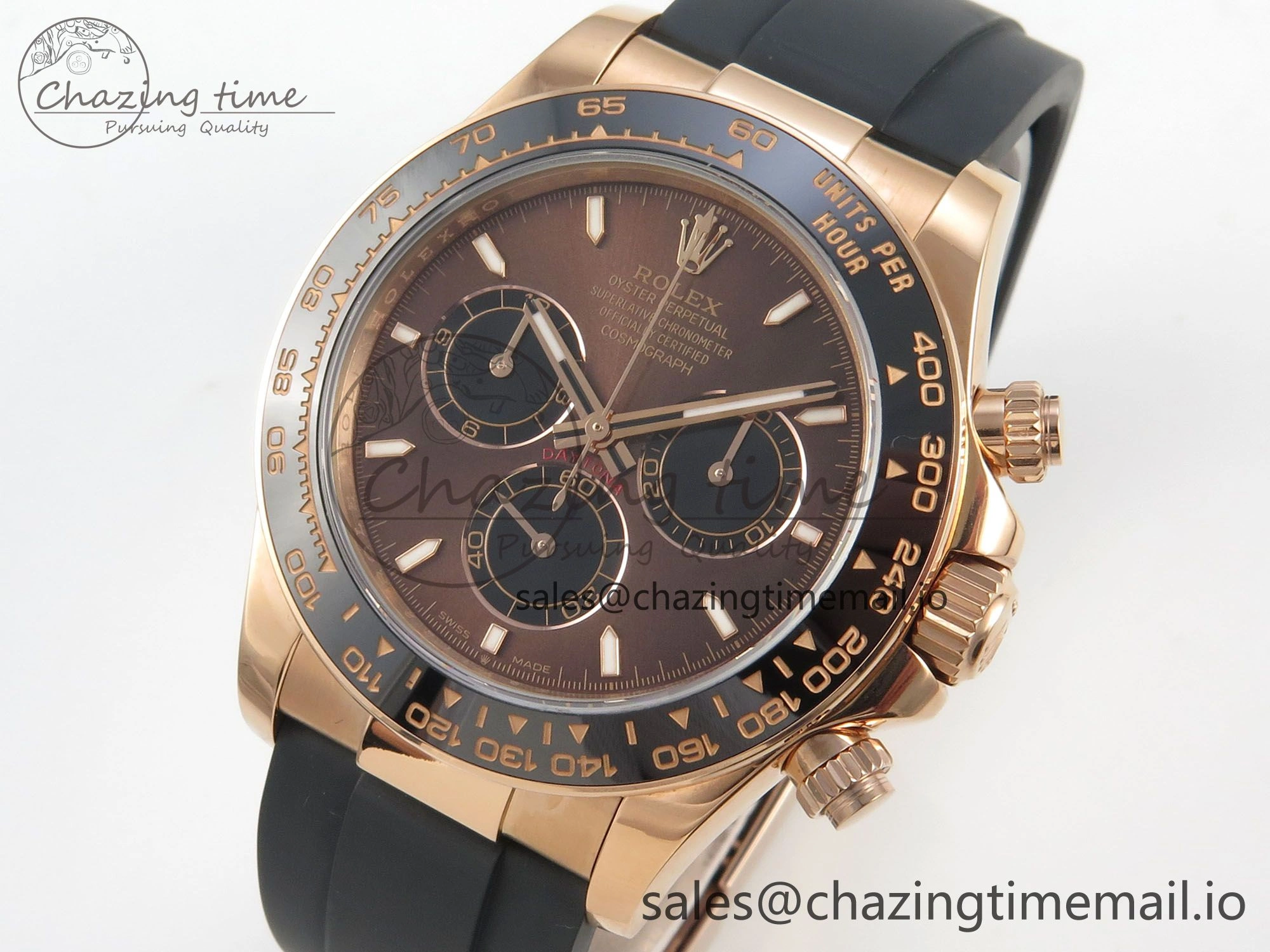 Daytona 126515 QF 1:1 Best Edition Brown Dial Stick Markers On Oystlerflex strap SH4131 V6（Gain Weight）