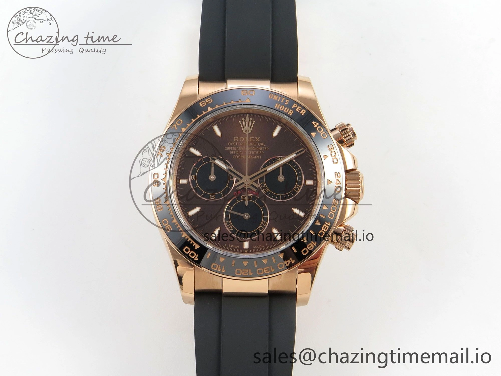 Daytona 126515 QF 1:1 Best Edition Brown Dial Stick Markers On Oystlerflex strap SH4131 V6（Gain Weight）