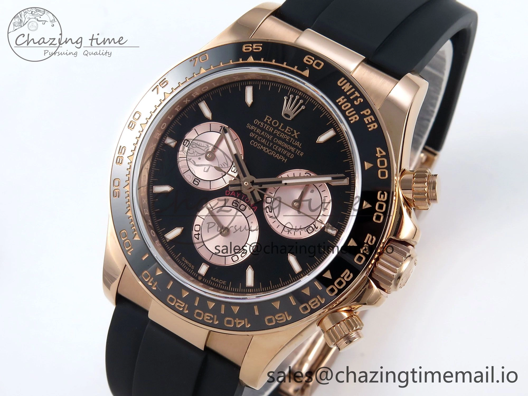 Daytona 126515 QF 1:1 Best Edition RG Black Dial on Oysterflex Strap QF4131 V10
