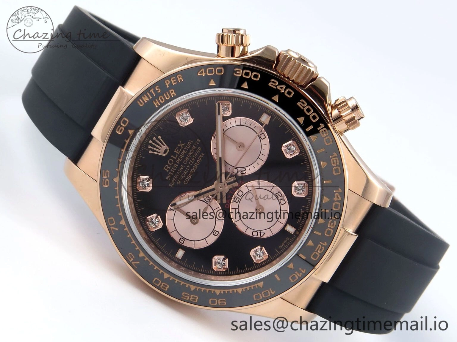 Daytona 126515 QF 1:1 Best Edition RG Black Diamonds Dial on Oysterflex Strap QF4131 V10