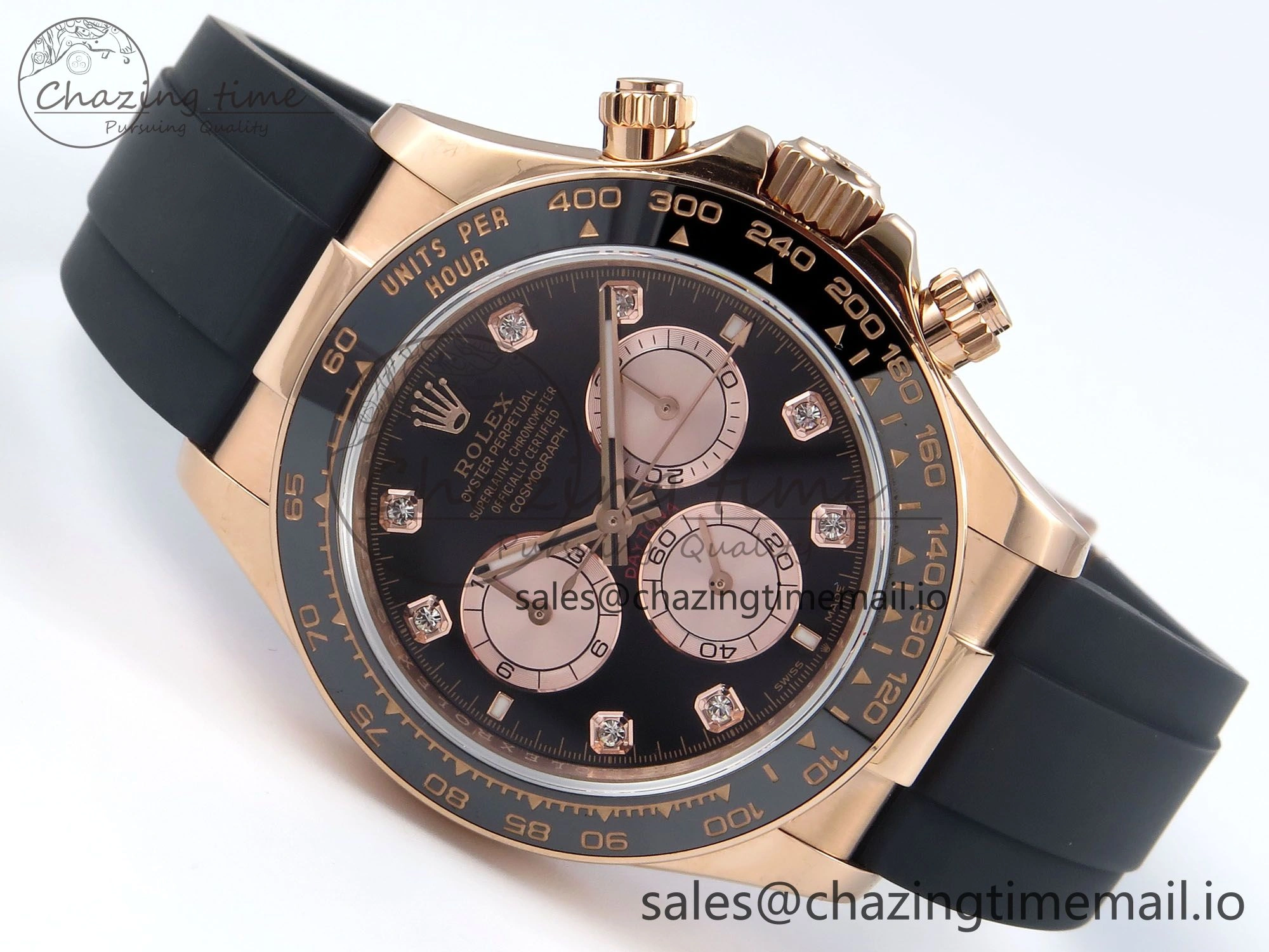 Daytona 126515 QF 1:1 Best Edition RG Black Diamonds Dial on Oysterflex Strap QF4131 V10