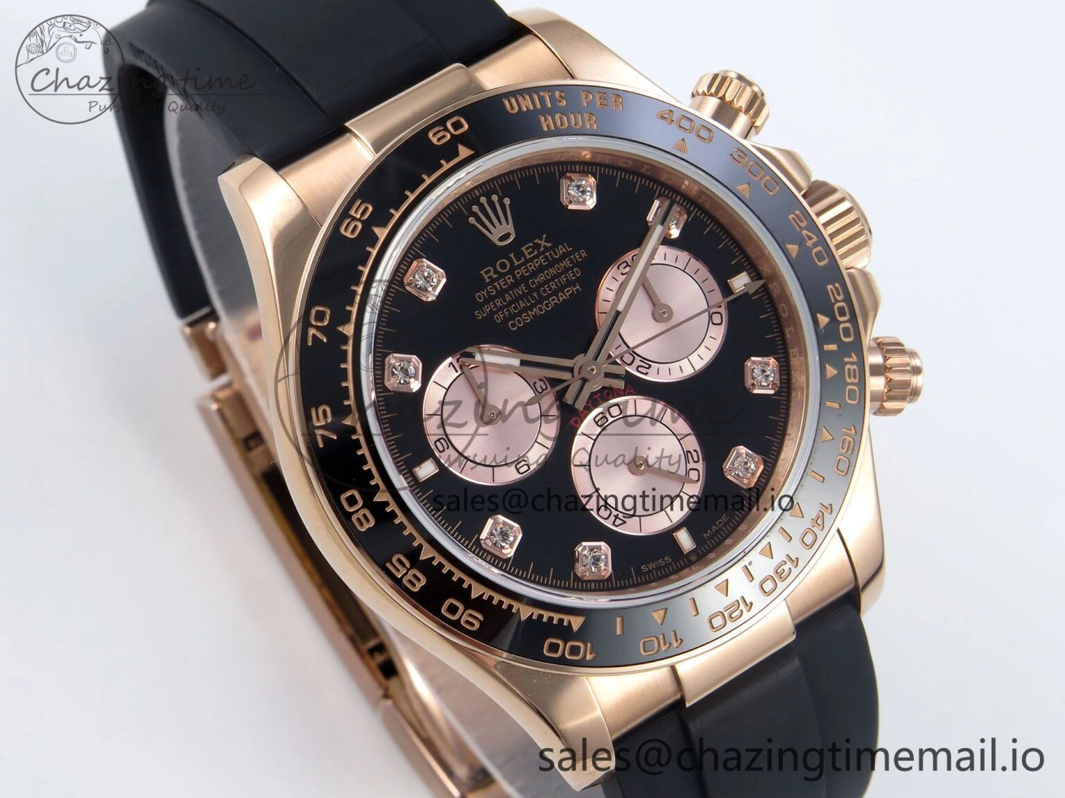 Daytona 126515 QF 1:1 Best Edition RG Black Diamonds Dial on Oysterflex Strap QF4131 V10