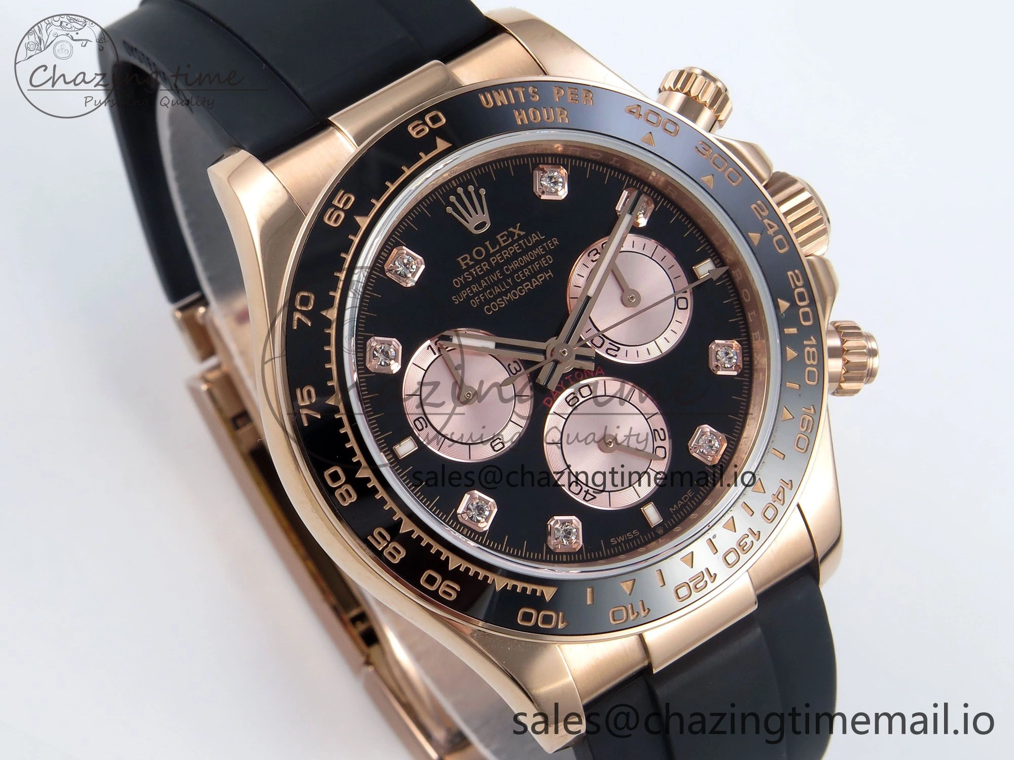 Daytona 126515 QF 1:1 Best Edition RG Black Diamonds Dial on Oysterflex Strap QF4131 V10
