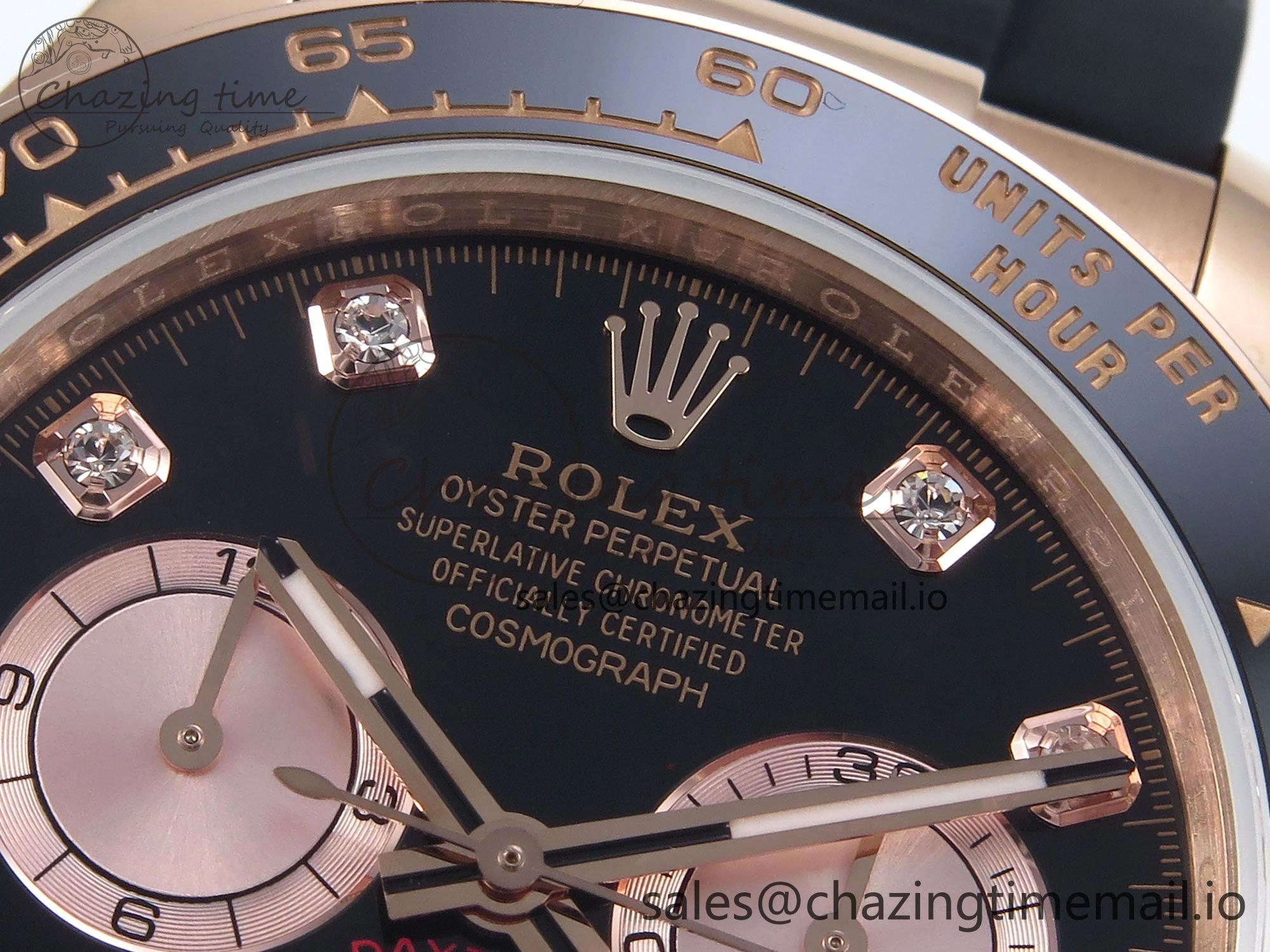 Daytona 126515 QF 1:1 Best Edition RG Black Diamonds Dial on Oysterflex Strap QF4131 V10