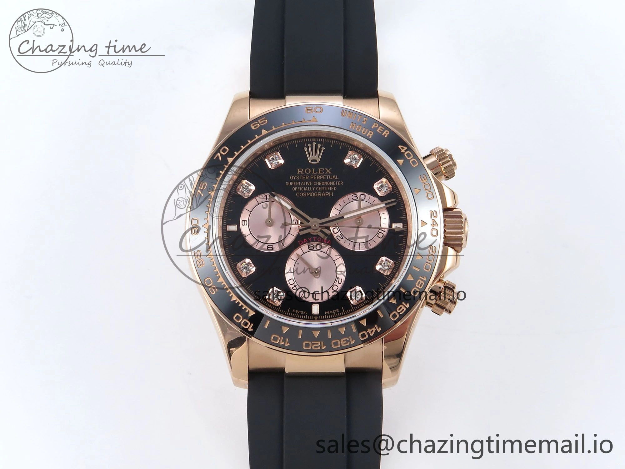 Daytona 126515 QF 1:1 Best Edition RG Black Diamonds Dial on Oysterflex Strap QF4131 V10