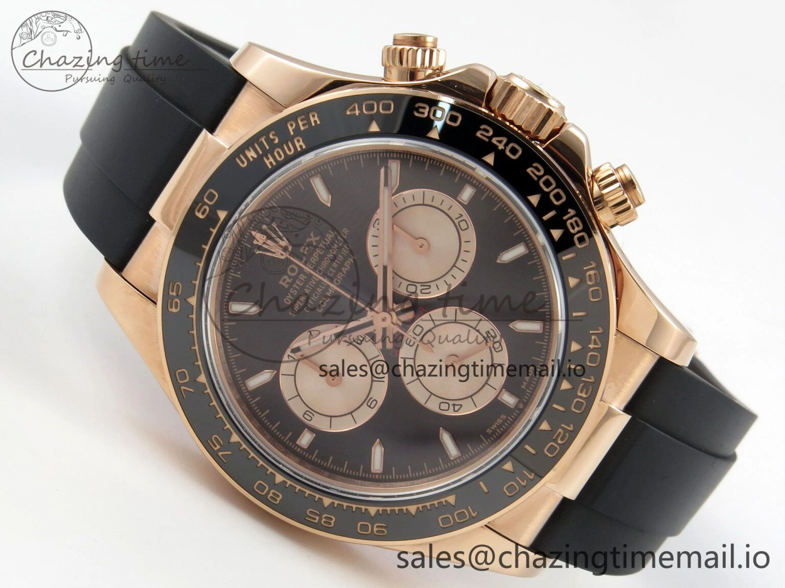 Daytona 126515 RG Clean 1:1 Best Edition Black Ceramic Bezel Black Stick Dial on Oysterflex Rubber Strap DD4131