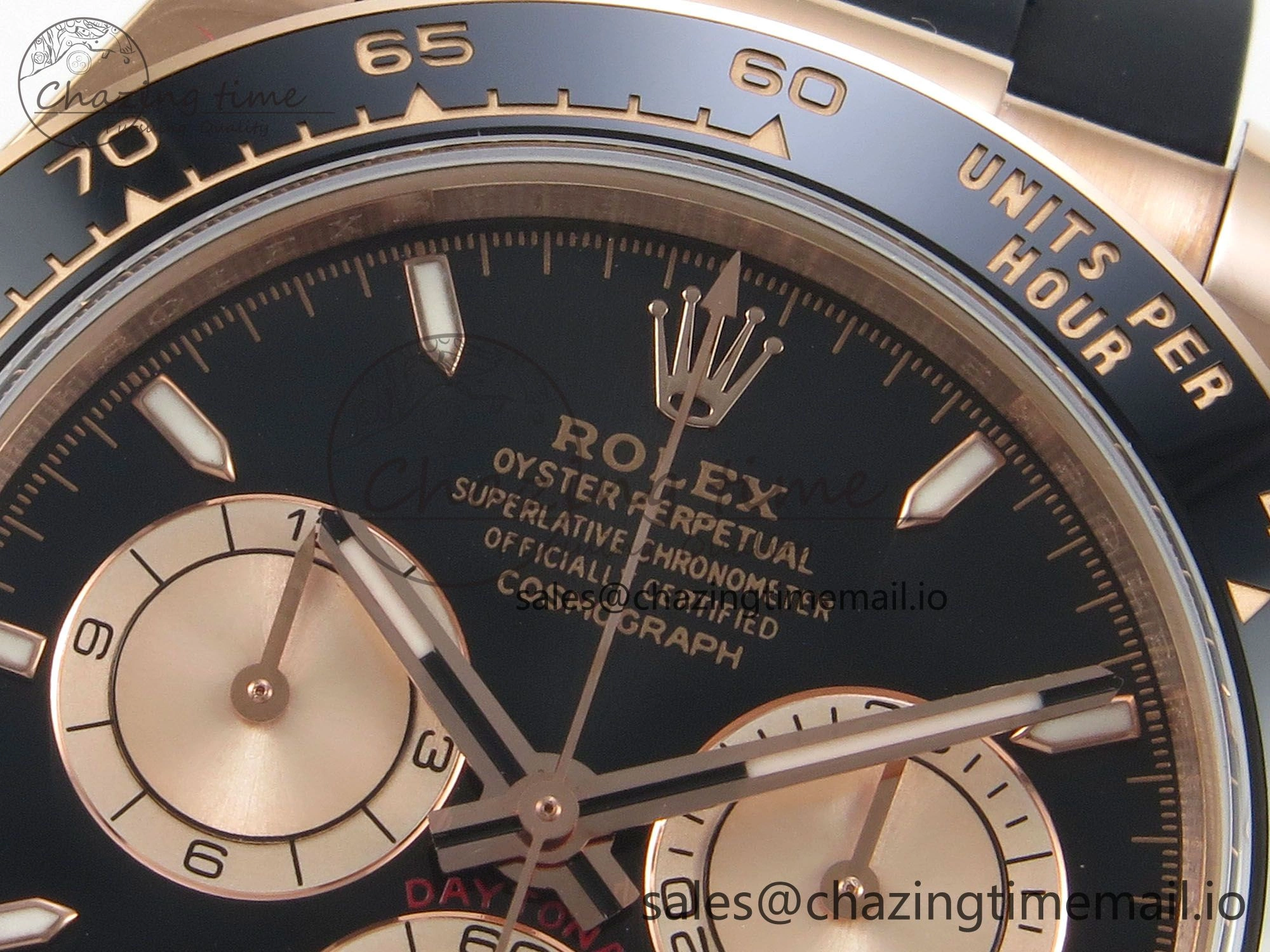 Daytona 126515 RG Clean 1:1 Best Edition Black Ceramic Bezel Black Stick Dial on Oysterflex Rubber Strap DD4131