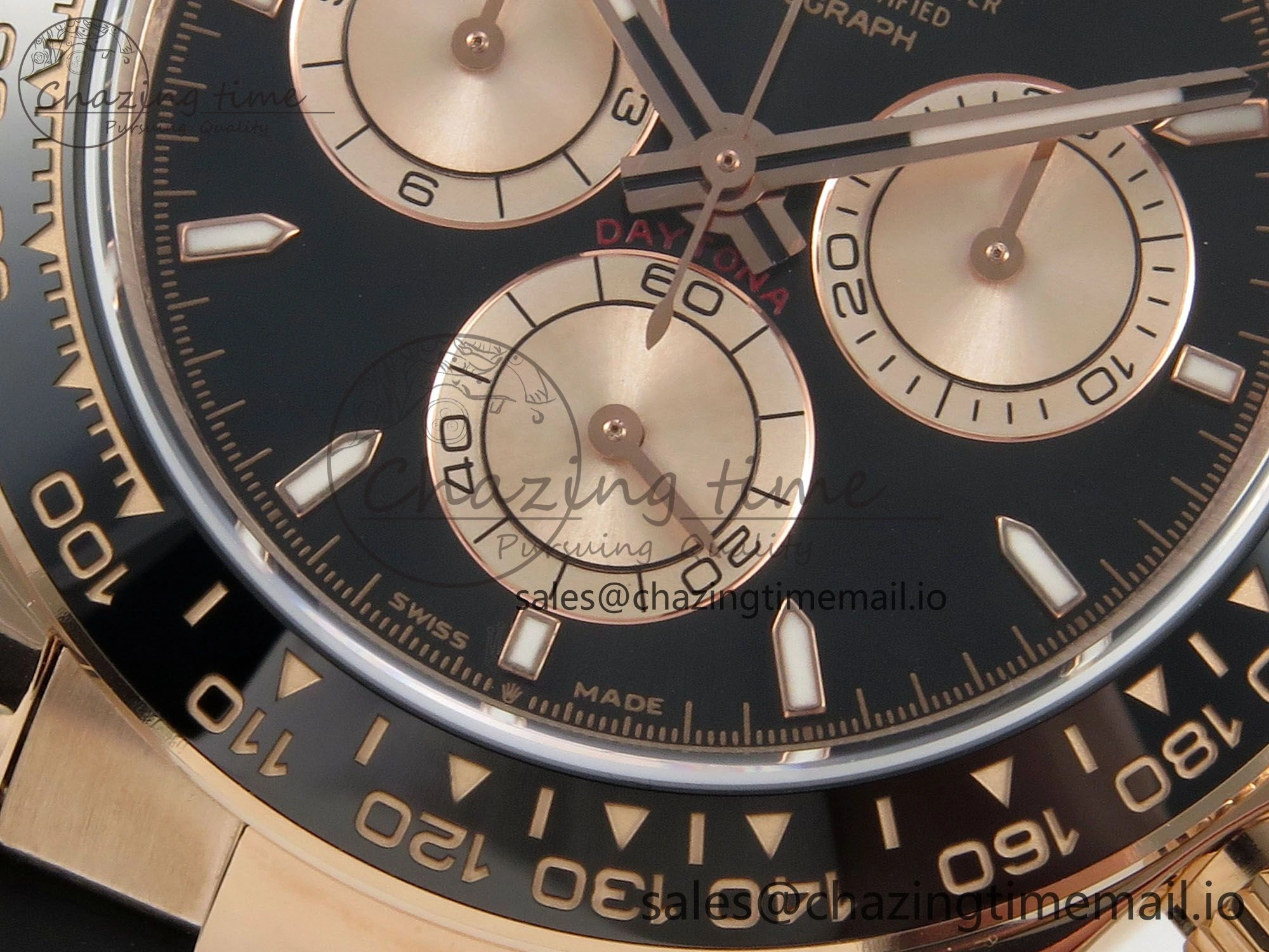 Daytona 126515 RG Clean 1:1 Best Edition Black Ceramic Bezel Black Stick Dial on Oysterflex Rubber Strap DD4131