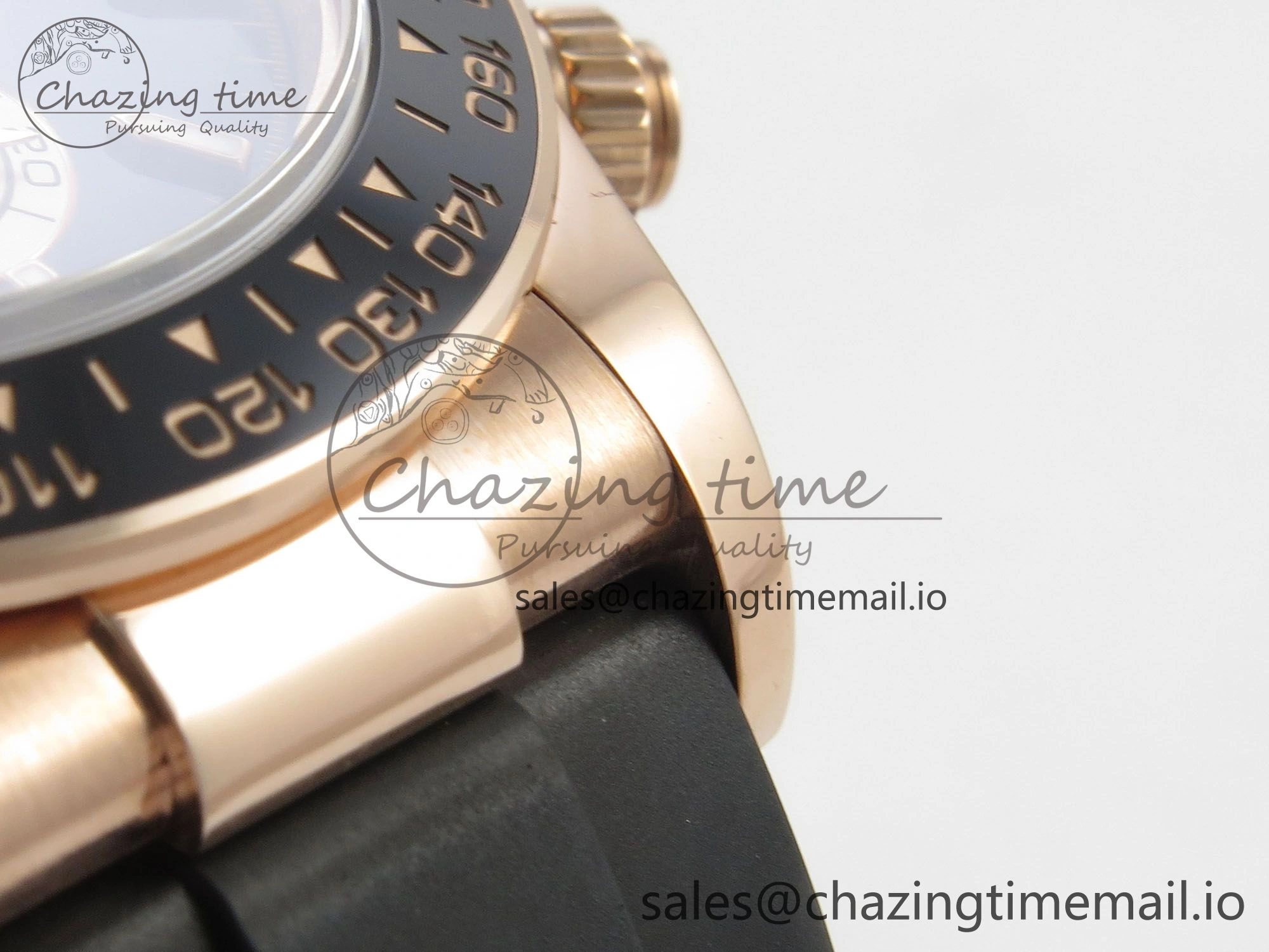 Daytona 126515 RG Clean 1:1 Best Edition Black Ceramic Bezel Black Stick Dial on Oysterflex Rubber Strap DD4131