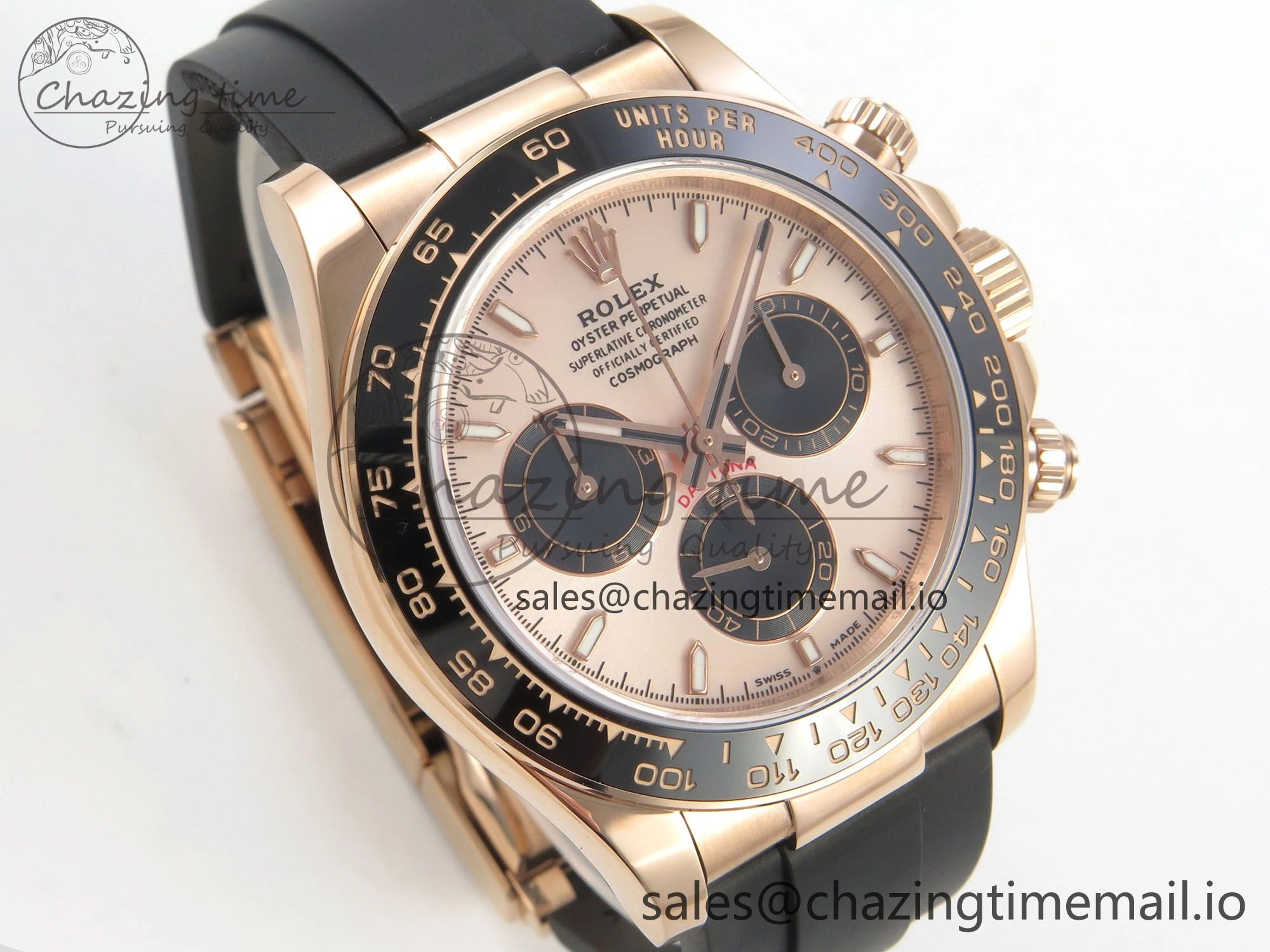 Daytona 126515 RG Clean 1:1 Best Edition Black Ceramic Bezel RG Stick Dial on Oysterflex Rubber Strap DD4131