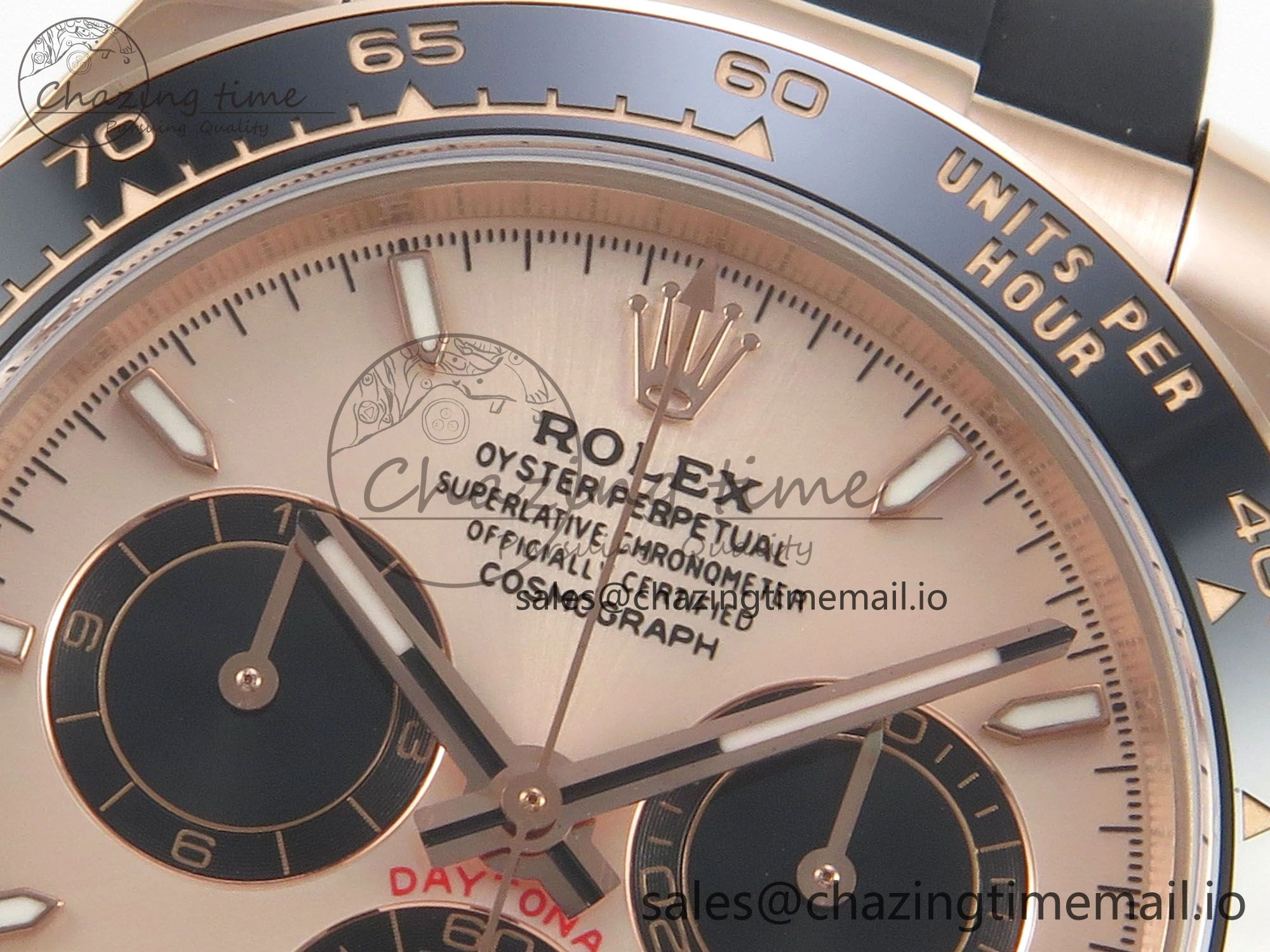 Daytona 126515 RG Clean 1:1 Best Edition Black Ceramic Bezel RG Stick Dial on Oysterflex Rubber Strap DD4131