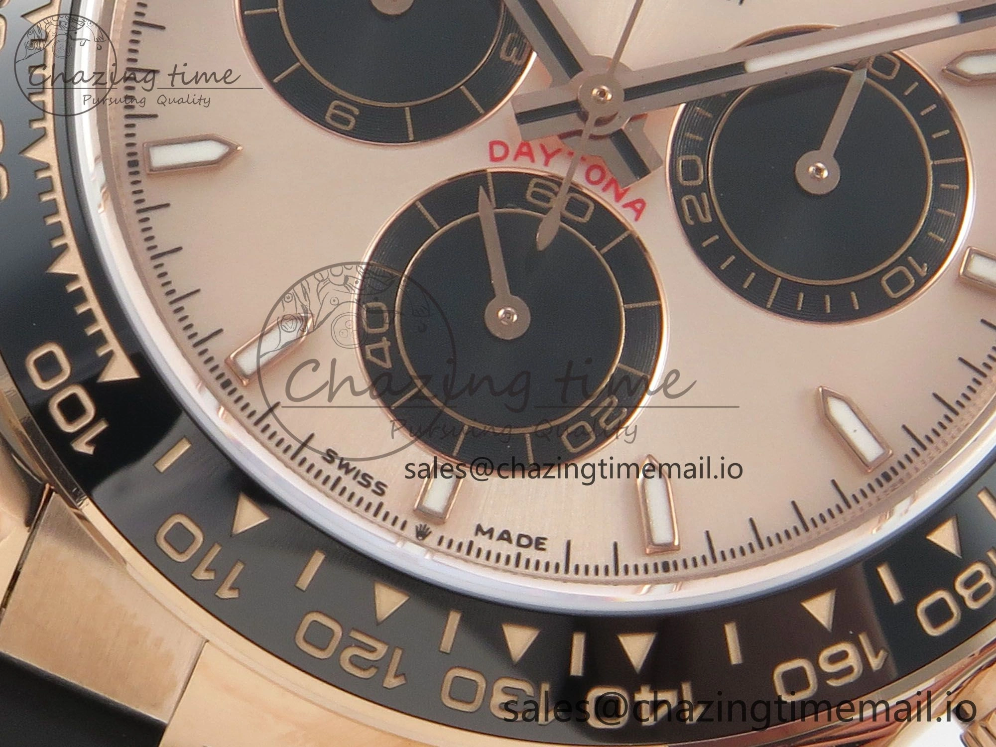 Daytona 126515 RG Clean 1:1 Best Edition Black Ceramic Bezel RG Stick Dial on Oysterflex Rubber Strap DD4131