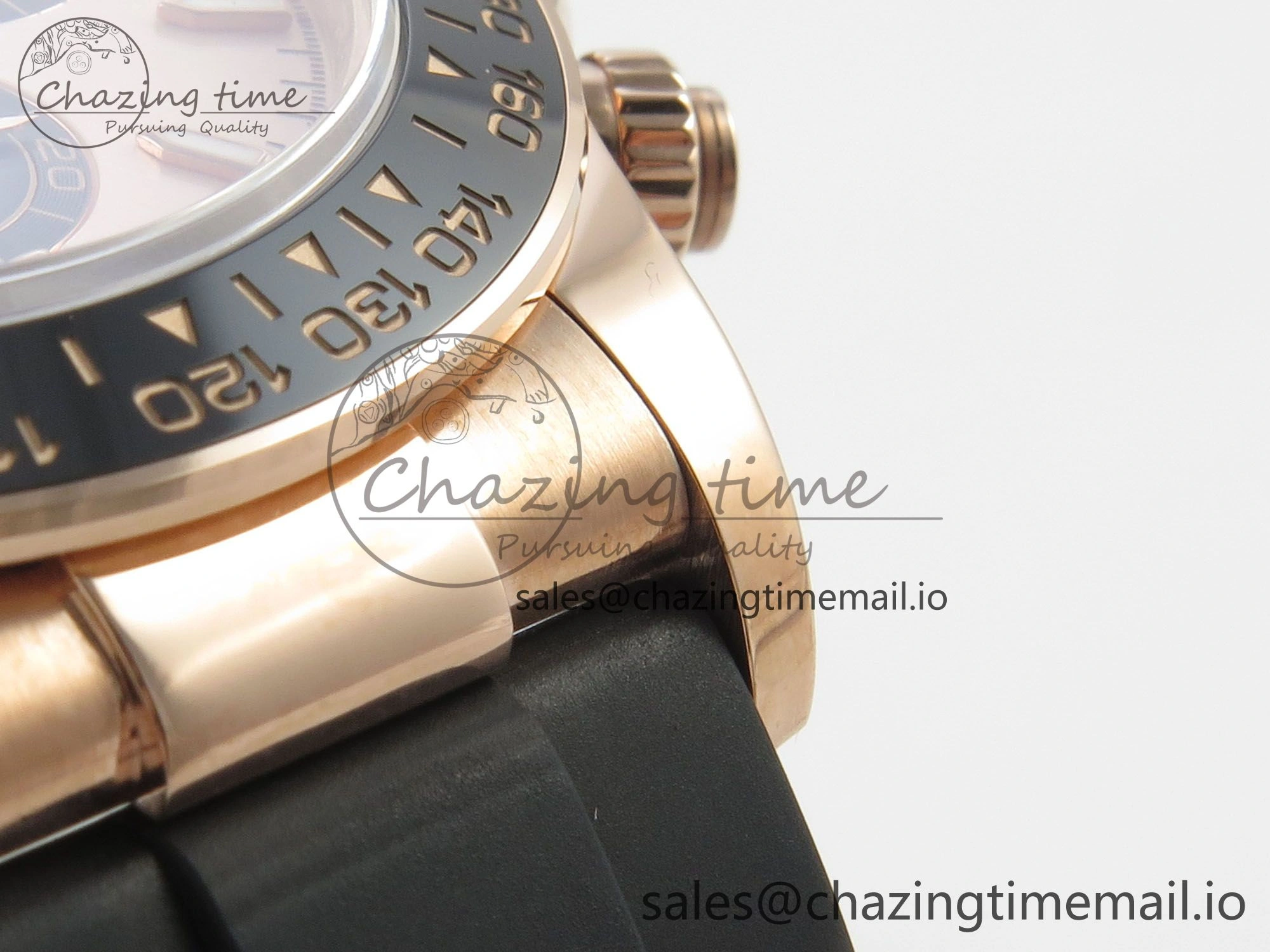 Daytona 126515 RG Clean 1:1 Best Edition Black Ceramic Bezel RG Stick Dial on Oysterflex Rubber Strap DD4131