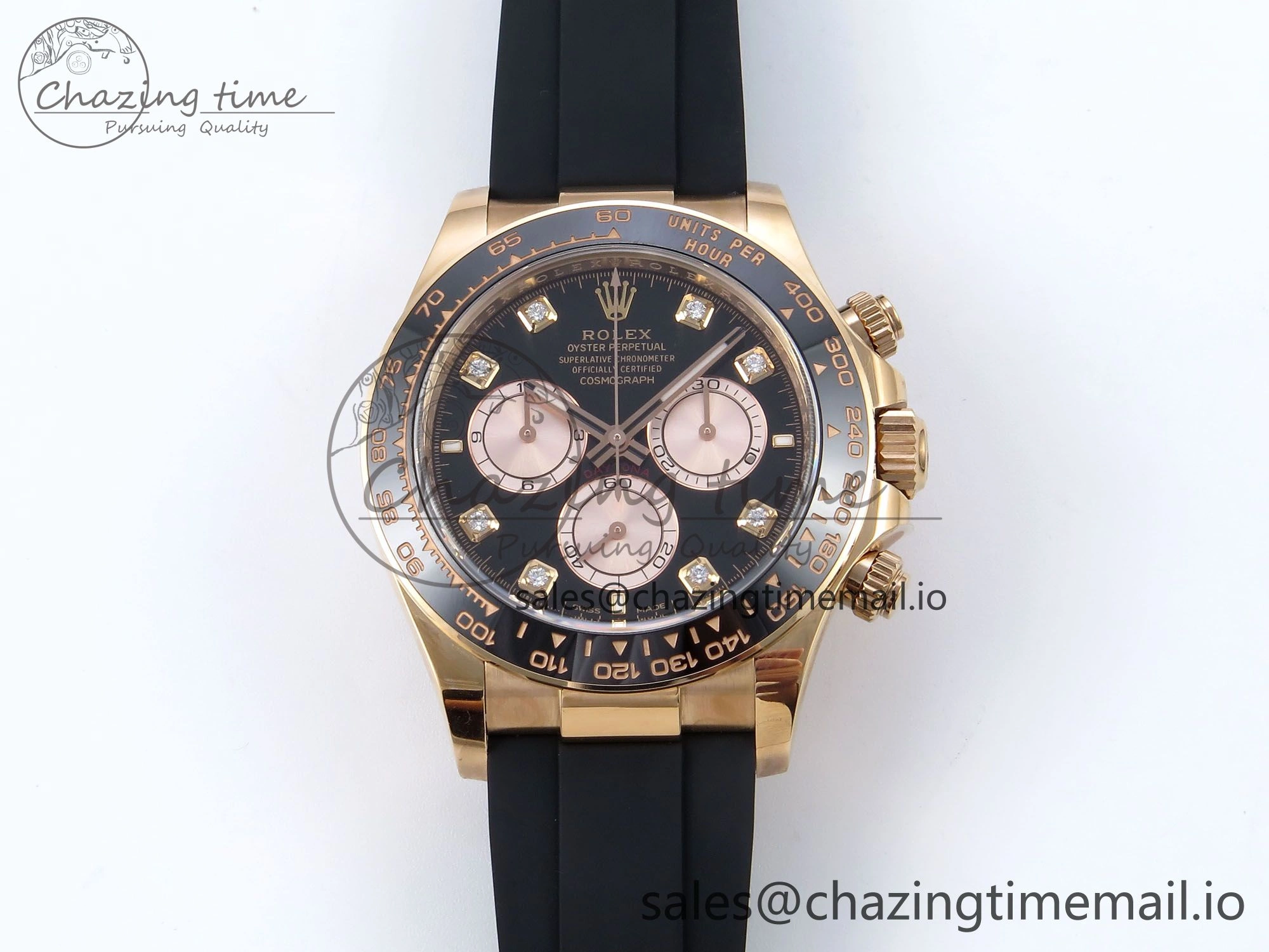 Daytona 126515 RG Clean 1:1 Best Edition Black RG Diamonds Dial on Oysterflex Strap DD4131