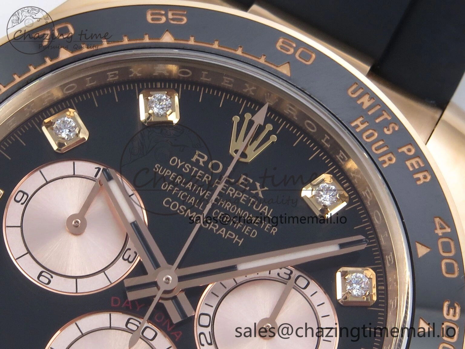Daytona 126515 RG Clean 1:1 Best Edition Black RG Diamonds Dial on Oysterflex Strap DD4131
