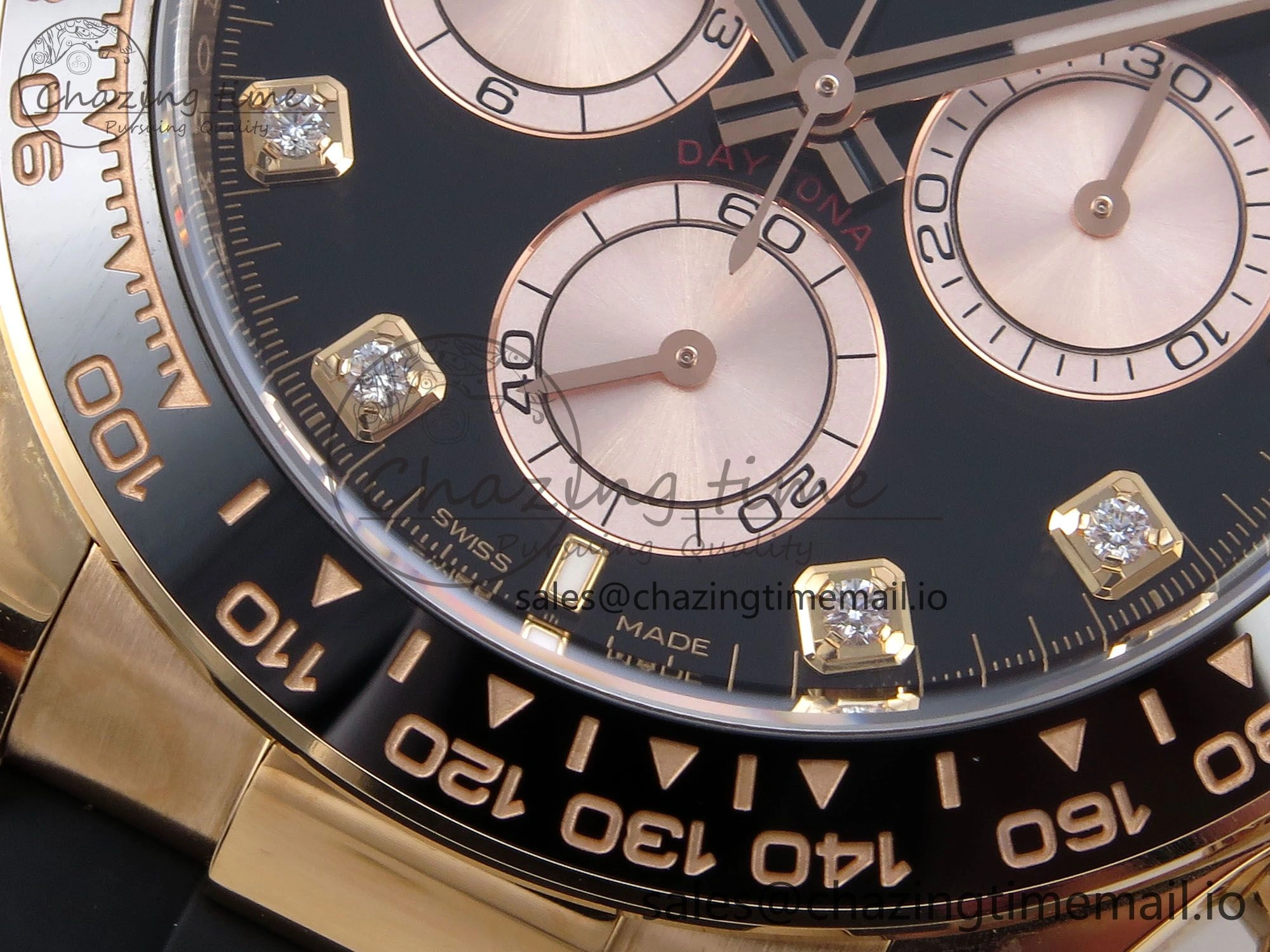 Daytona 126515 RG Clean 1:1 Best Edition Black RG Diamonds Dial on Oysterflex Strap DD4131