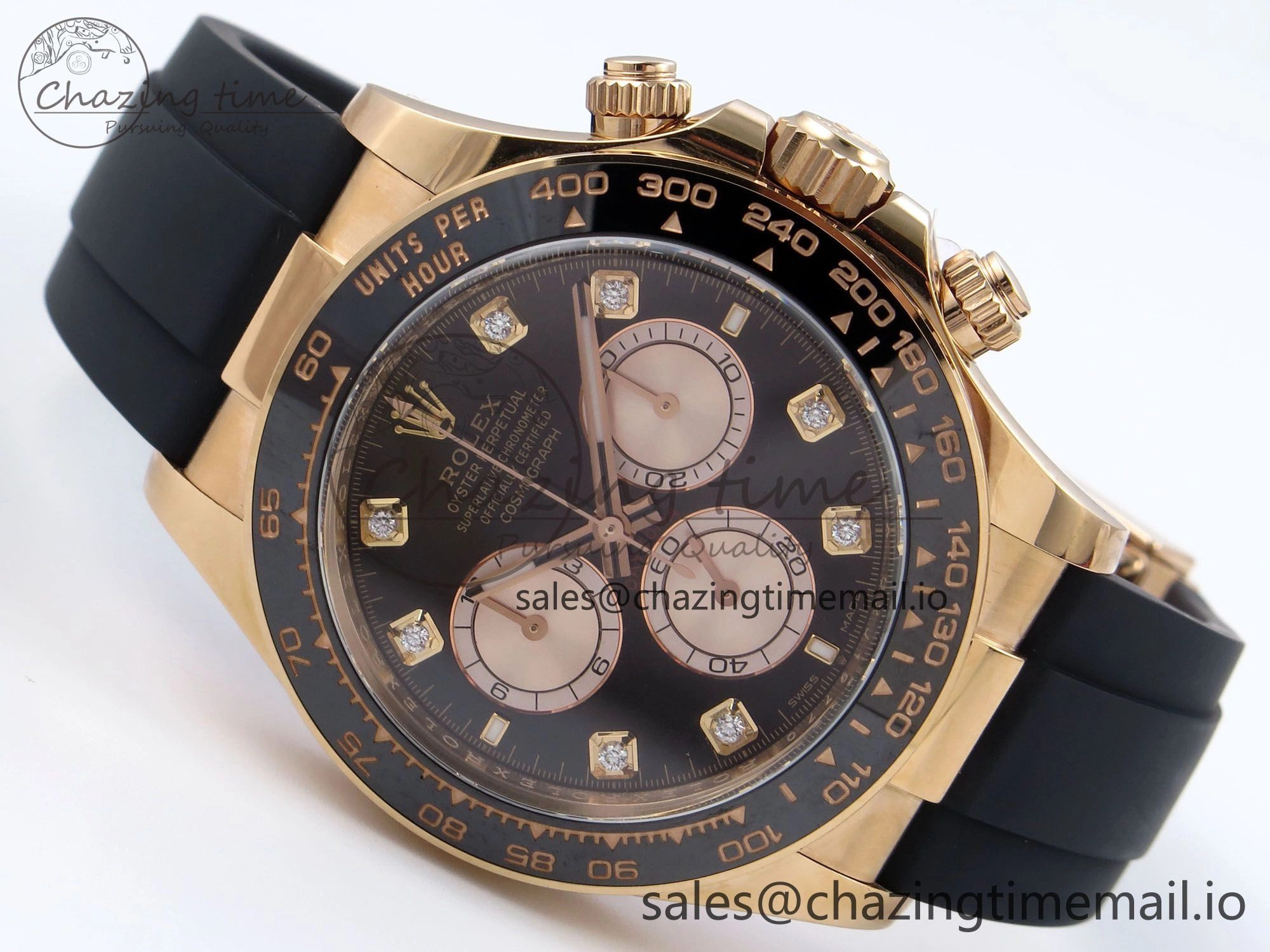 Daytona 126515 RG Clean 1:1 Best Edition Black RG Diamonds Dial on Oysterflex Strap DD4131