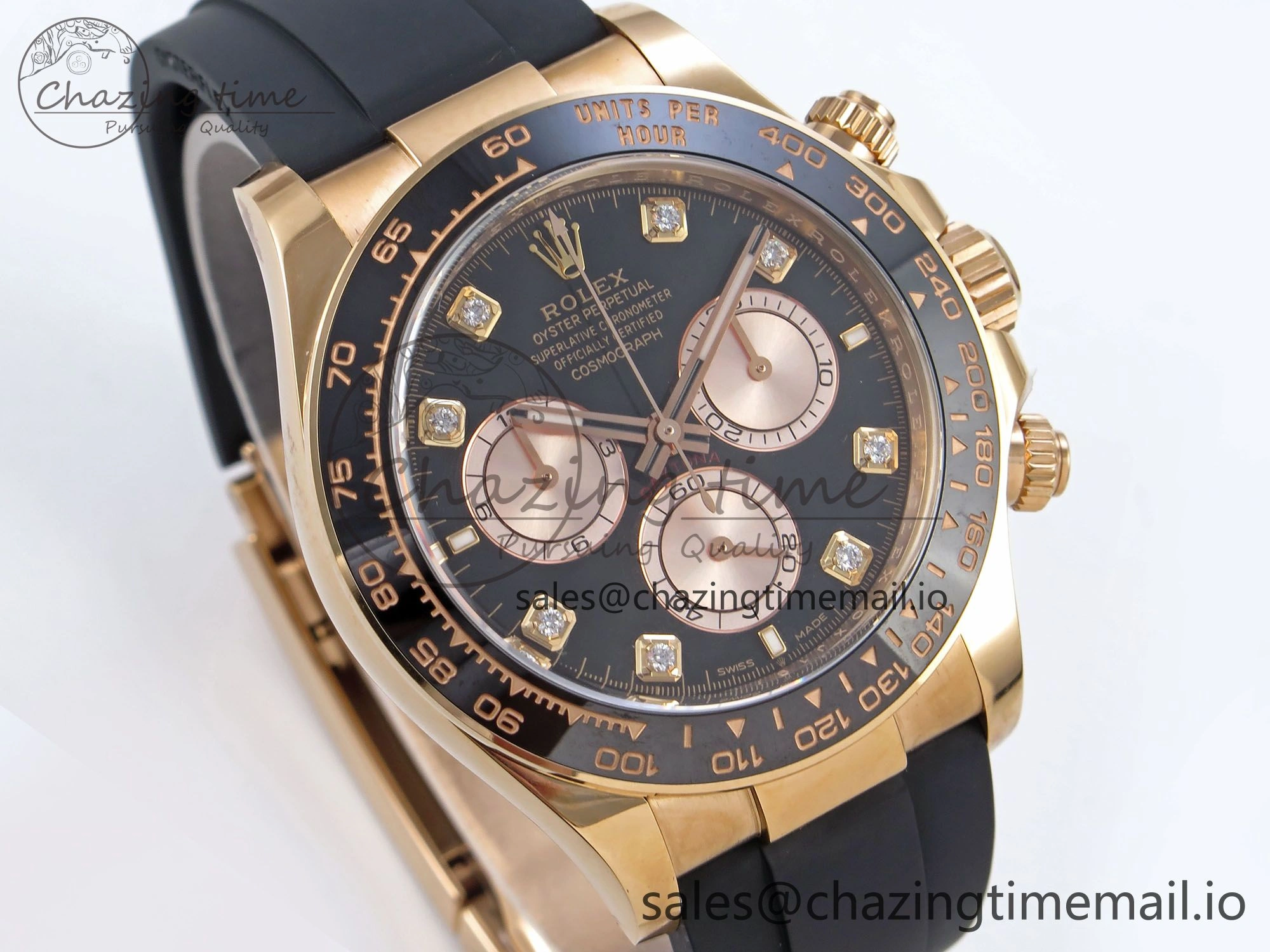 Daytona 126515 RG Clean 1:1 Best Edition Black RG Diamonds Dial on Oysterflex Strap DD4131