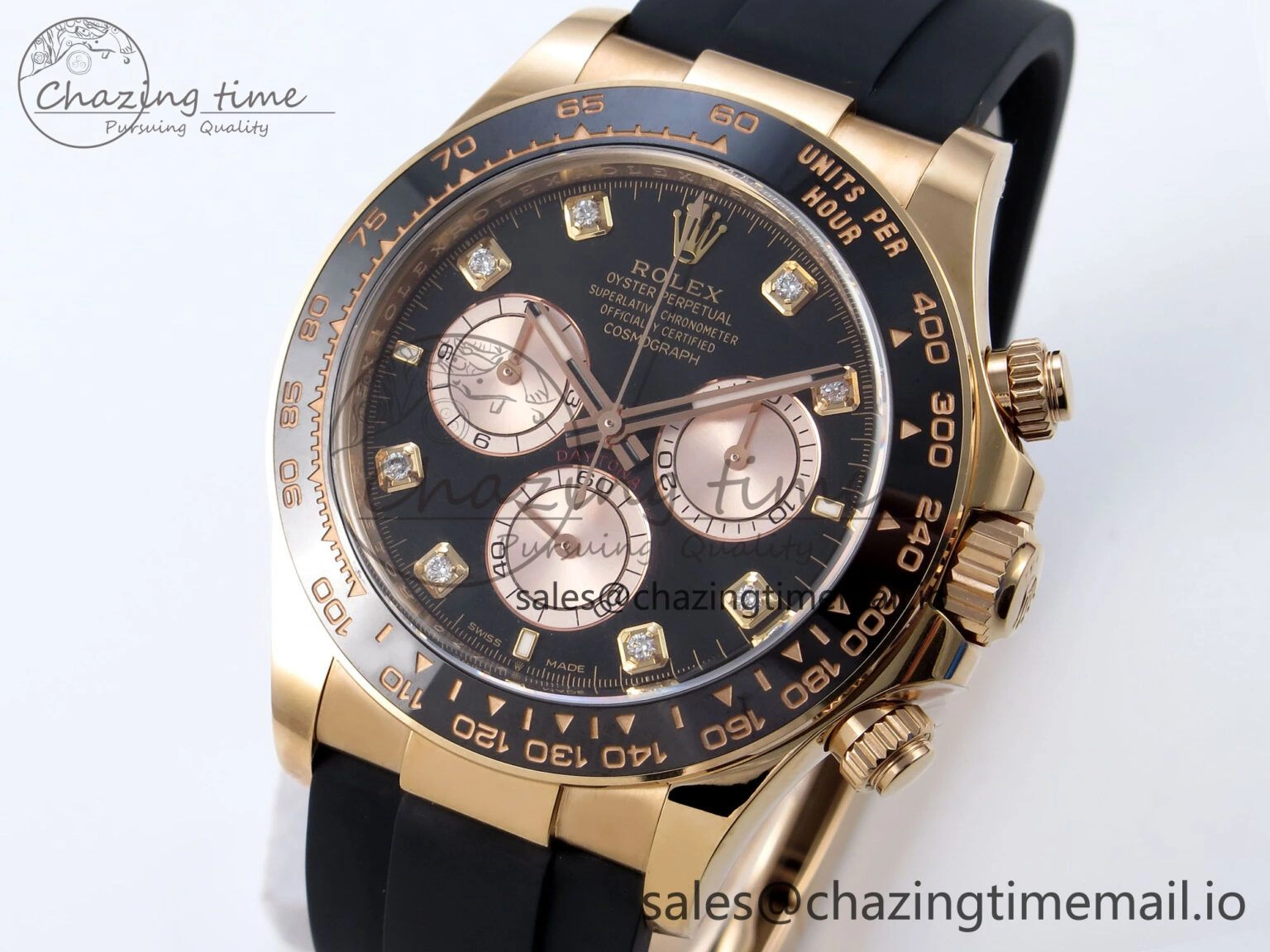 Daytona 126515 RG Clean 1:1 Best Edition Black RG Diamonds Dial on Oysterflex Strap DD4131