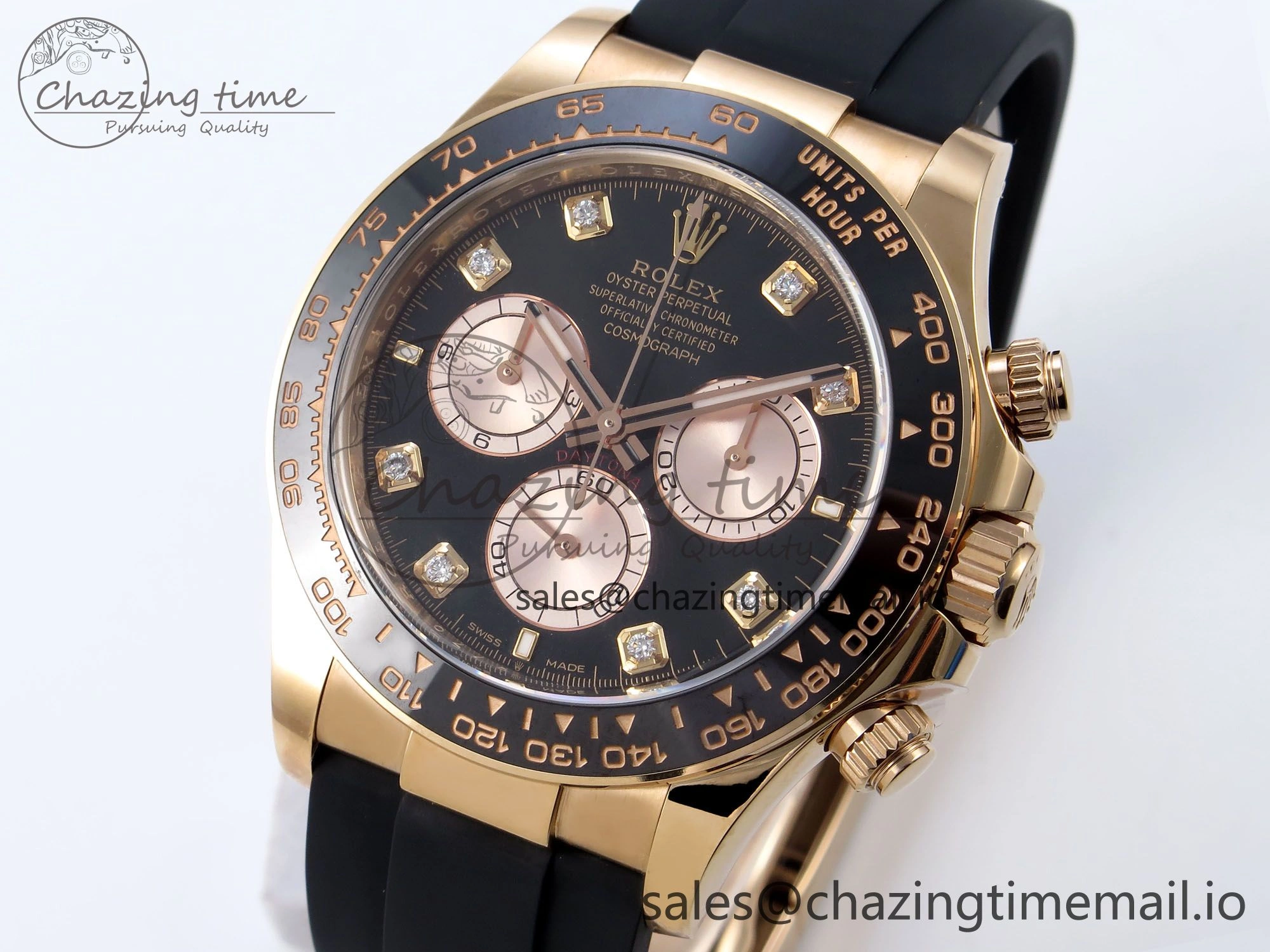 Daytona 126515 RG Clean 1:1 Best Edition Black RG Diamonds Dial on Oysterflex Strap DD4131