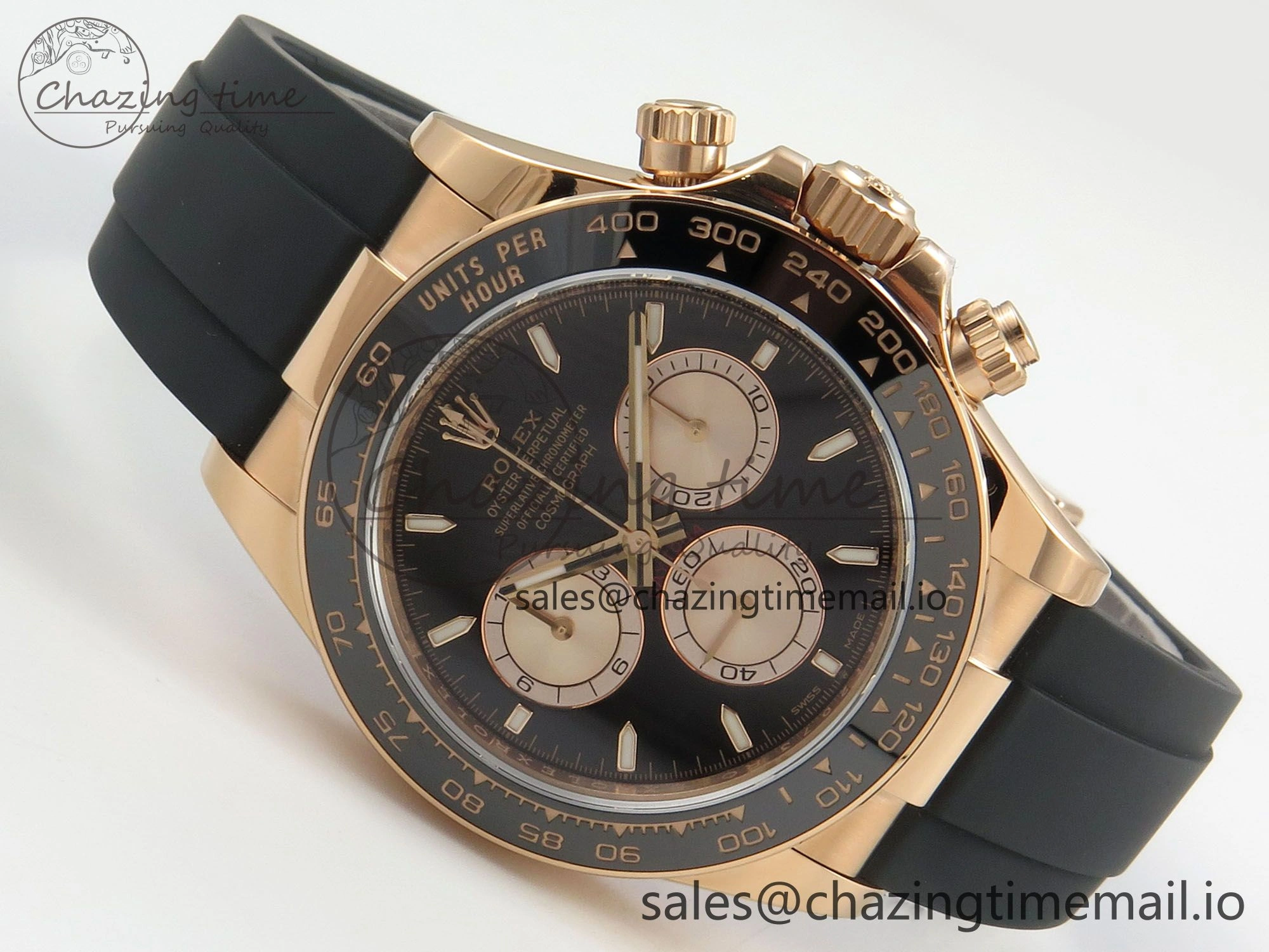 Daytona 126515 VSF 1:1 Best Edition Black RG Dial on Oysterflex Strap VS4131 V2 (Weighted)