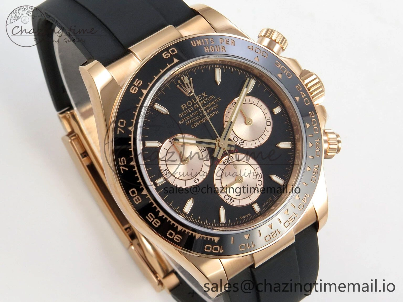 Daytona 126515 VSF 1:1 Best Edition Black RG Dial on Oysterflex Strap VS4131 V2 (Weighted)