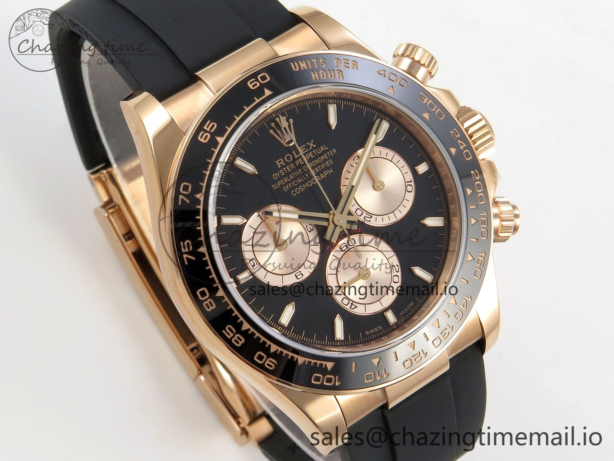 Daytona 126515 VSF 1:1 Best Edition Black RG Dial on Oysterflex Strap VS4131 V2 (Weighted)