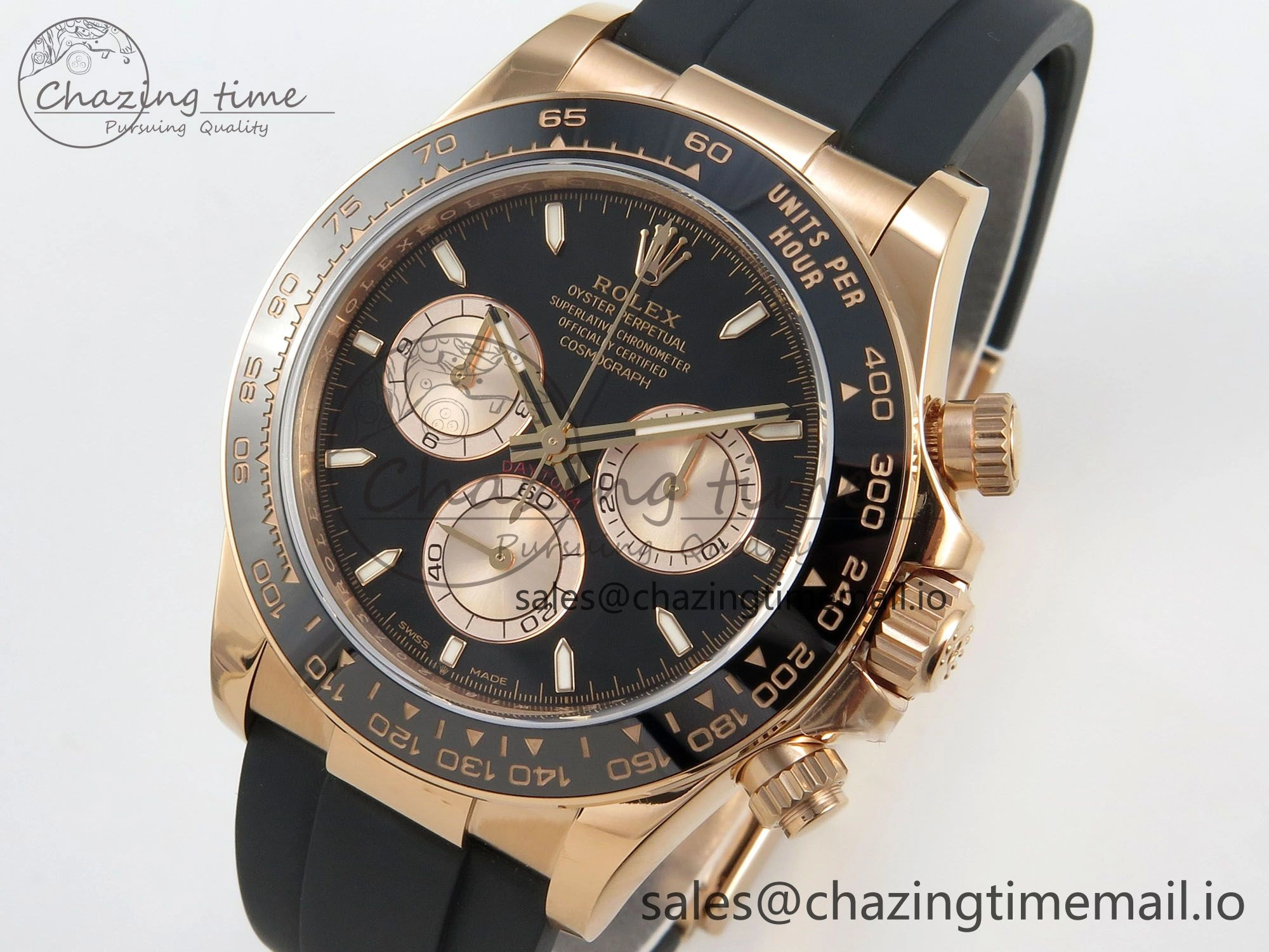 Daytona 126515 VSF 1:1 Best Edition Black RG Dial on Oysterflex Strap VS4131 V2 (Weighted)