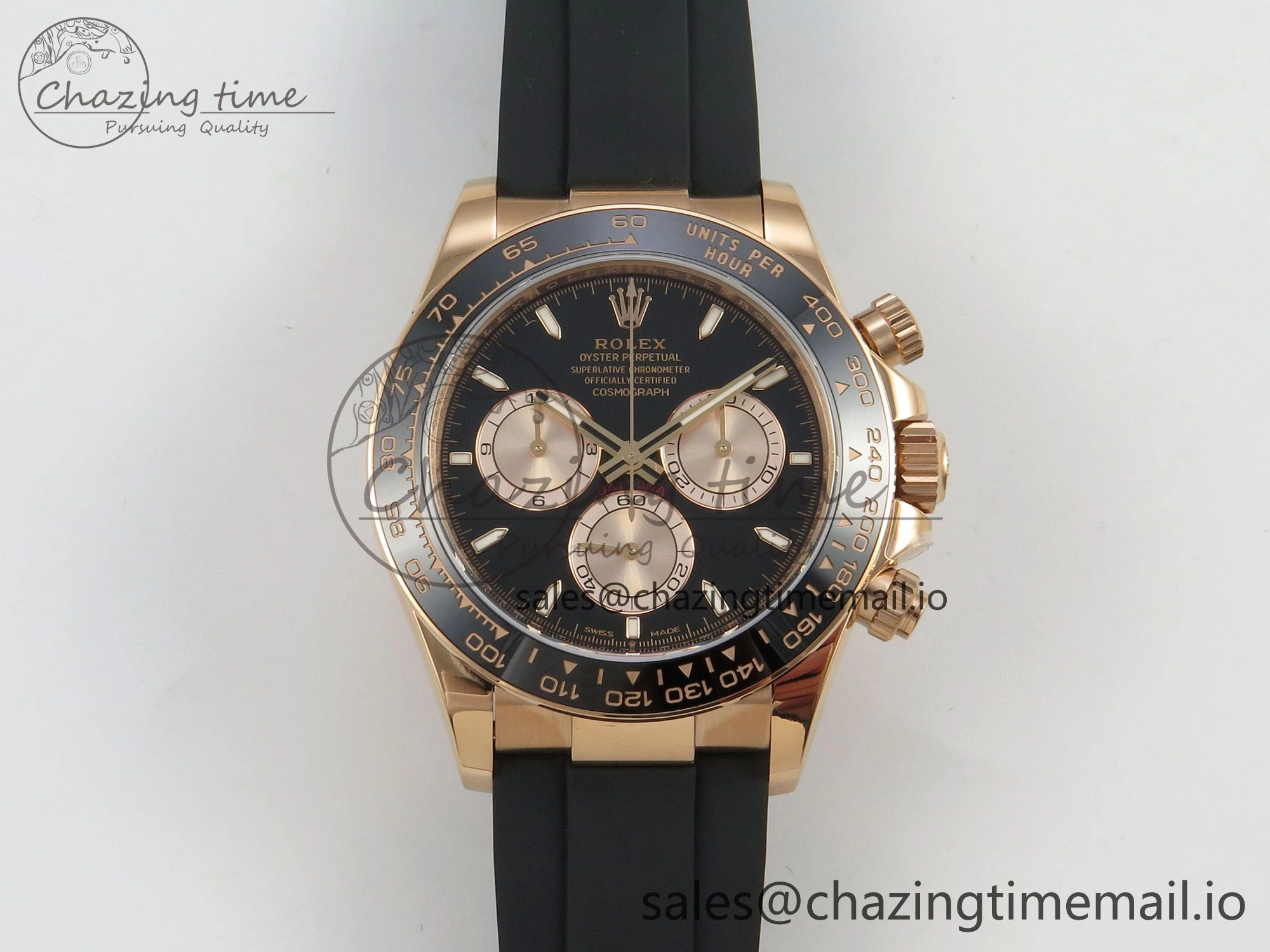 Daytona 126515 VSF 1:1 Best Edition Black RG Dial on Oysterflex Strap VS4131 V2 (Weighted)