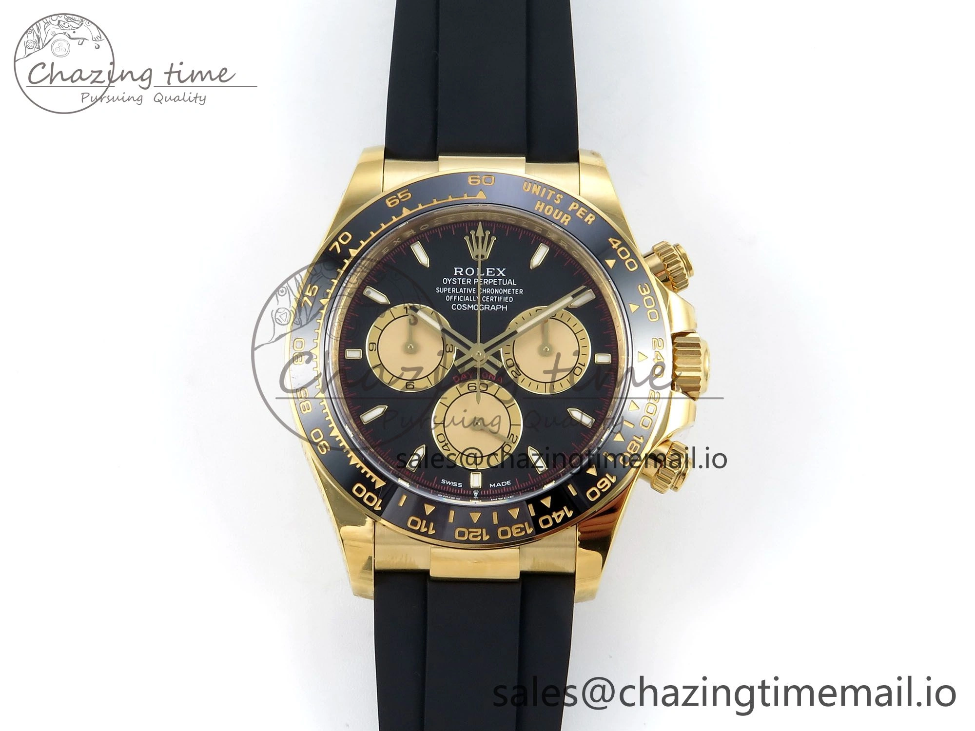 Daytona 126518 Clean YG 1:1 Best Edition Black YG Dial on Oysterflex Rubber Strap DD4131