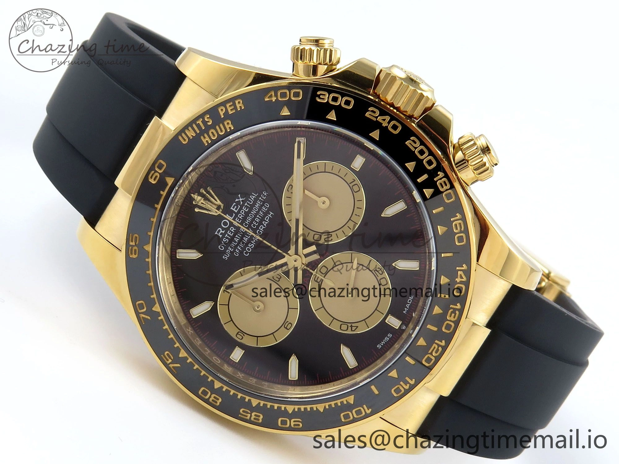 Daytona 126518 Clean YG 1:1 Best Edition Black YG Dial on Oysterflex Rubber Strap DD4131