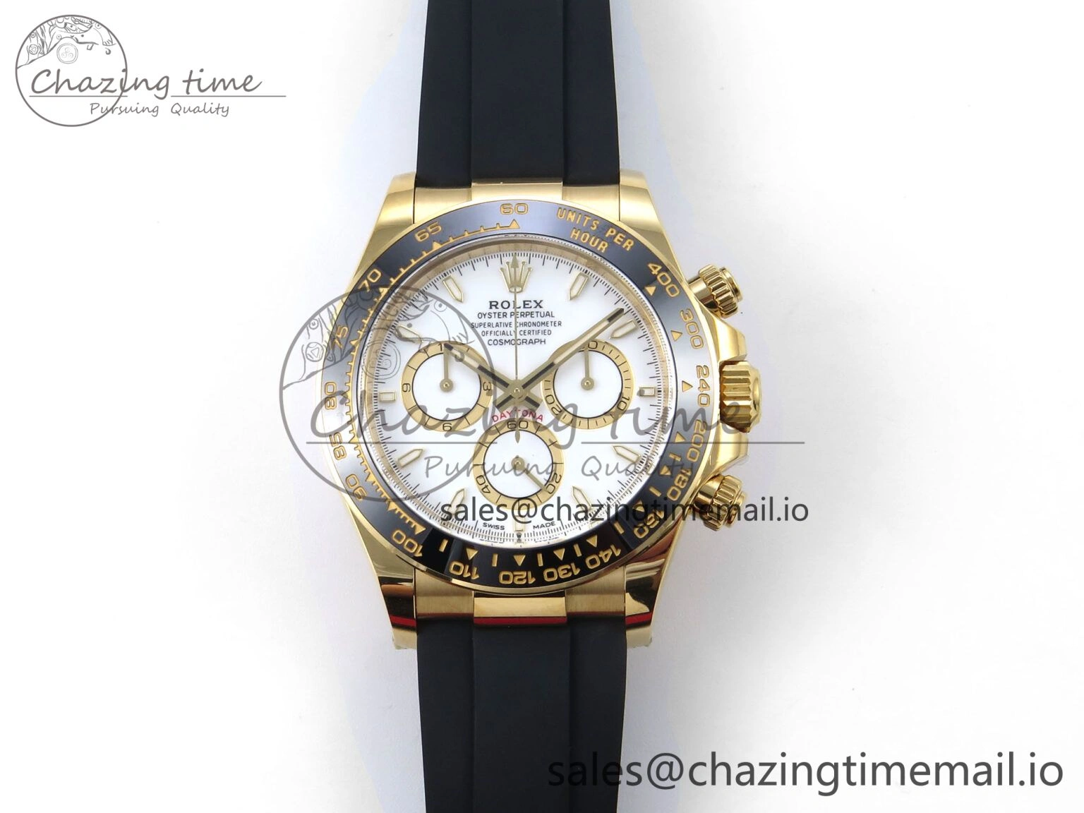 Daytona 126518 Clean YG 1:1 Best Edition White Dial on Oysterflex Rubber Strap DD4131