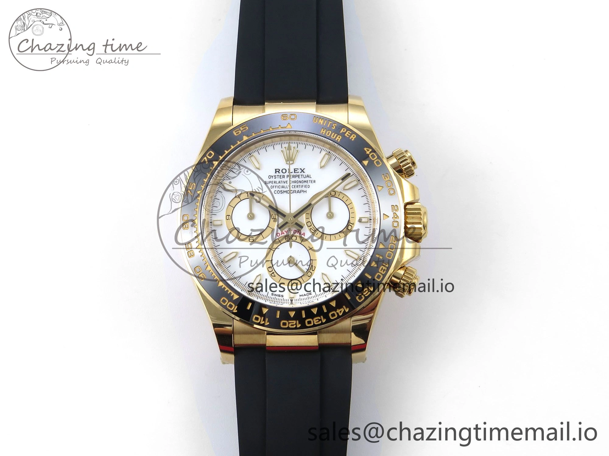Daytona 126518 Clean YG 1:1 Best Edition White Dial on Oysterflex Rubber Strap DD4131