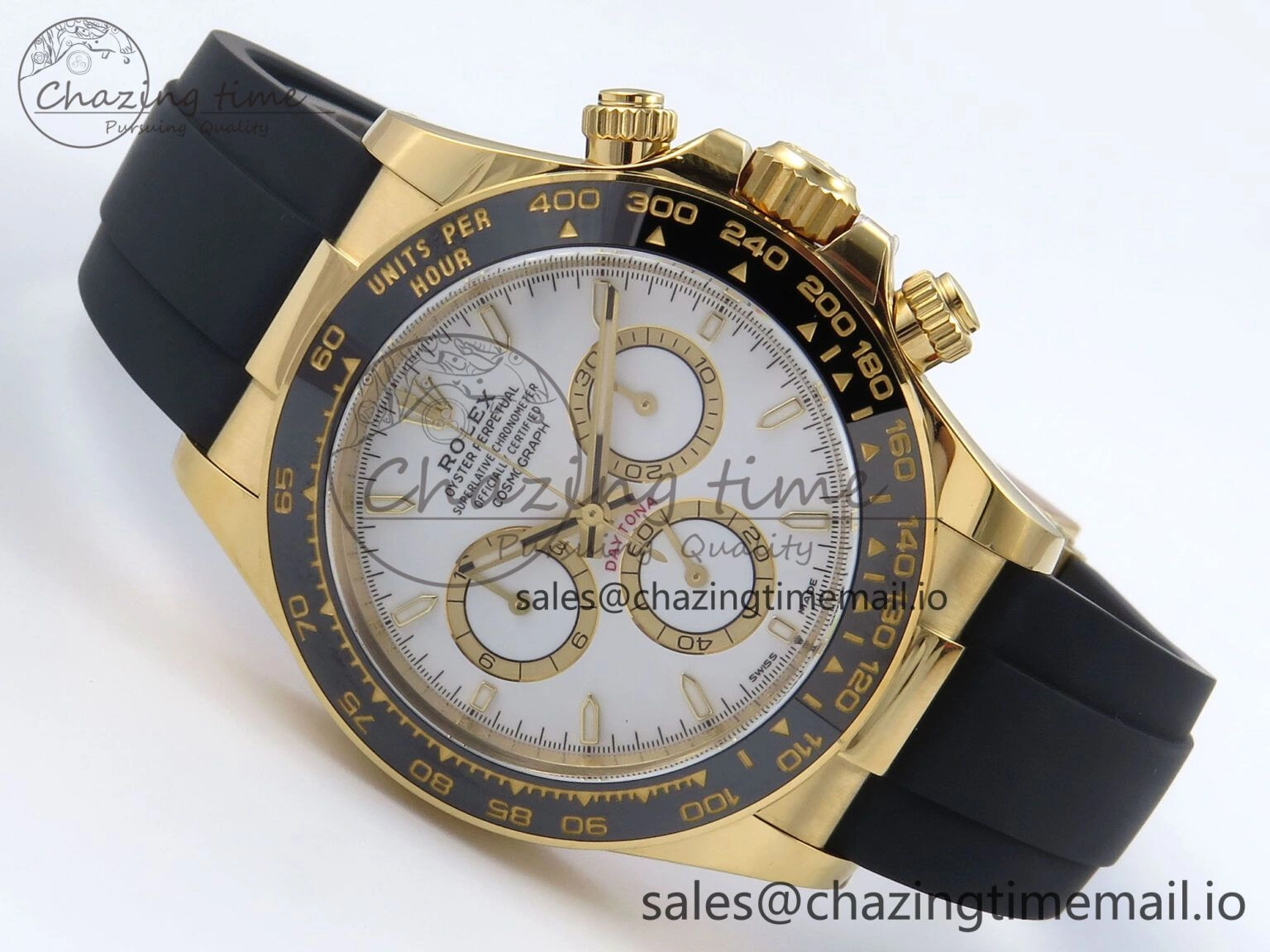 Daytona 126518 Clean YG 1:1 Best Edition White Dial on Oysterflex Rubber Strap DD4131
