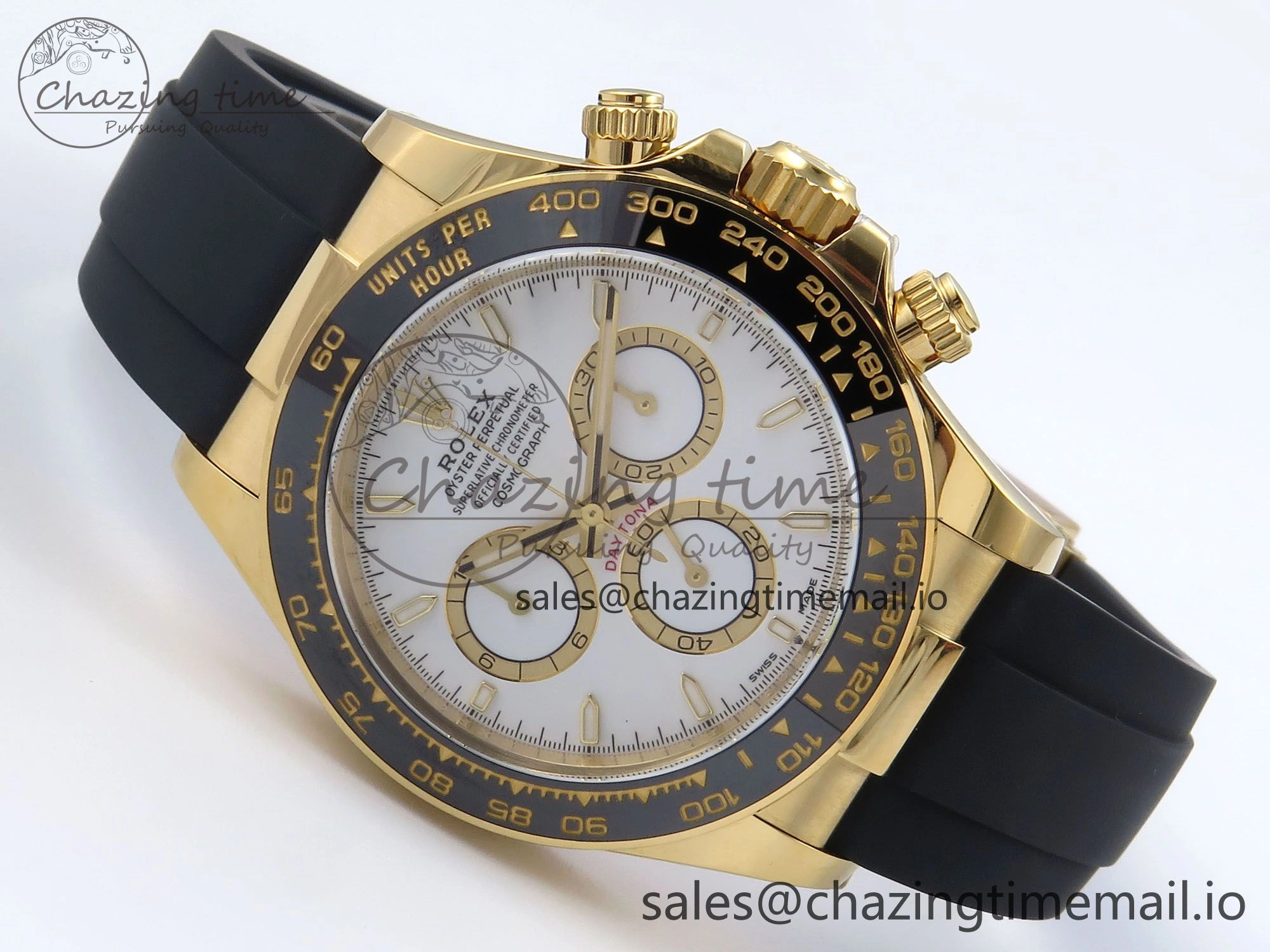 Daytona 126518 Clean YG 1:1 Best Edition White Dial on Oysterflex Rubber Strap DD4131